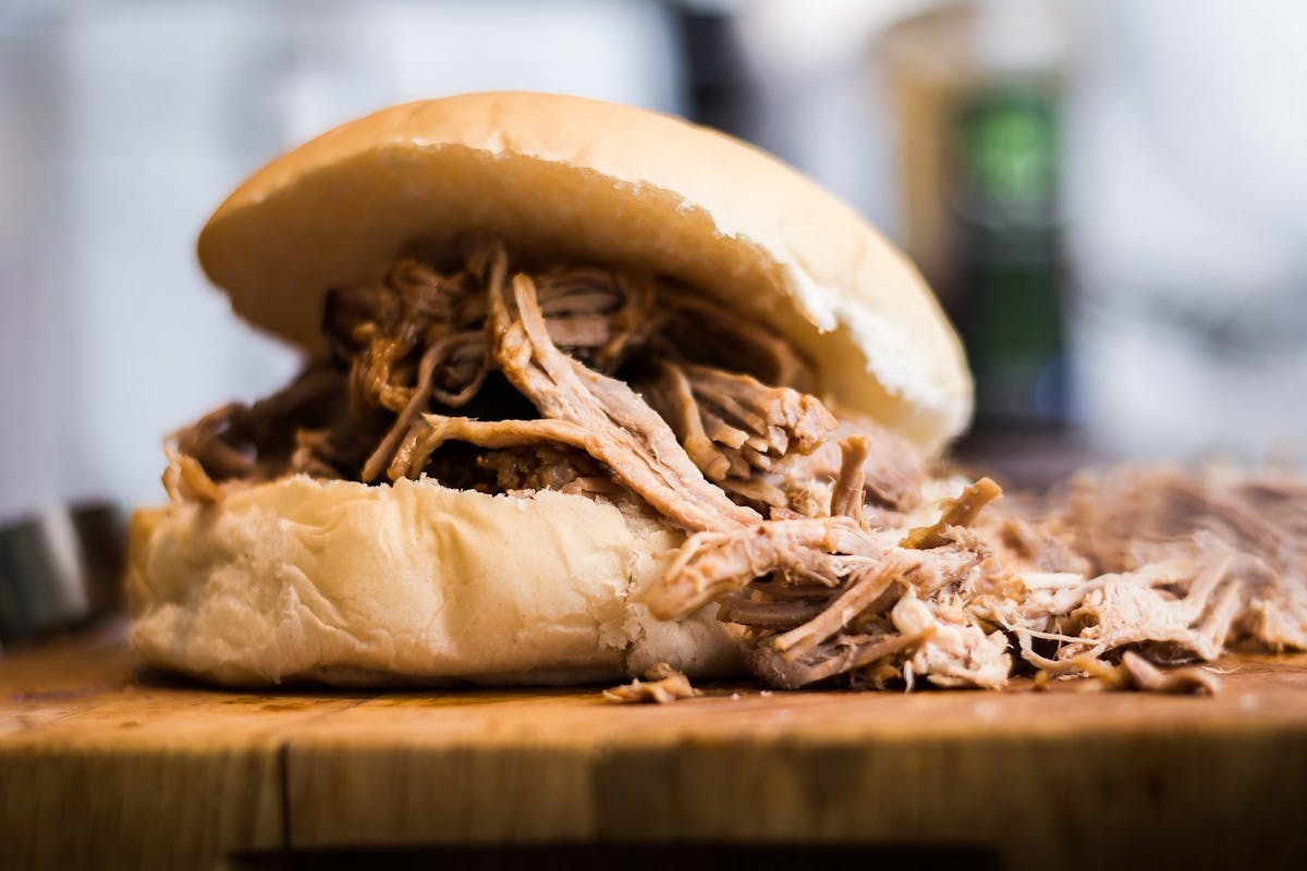 a close up of food