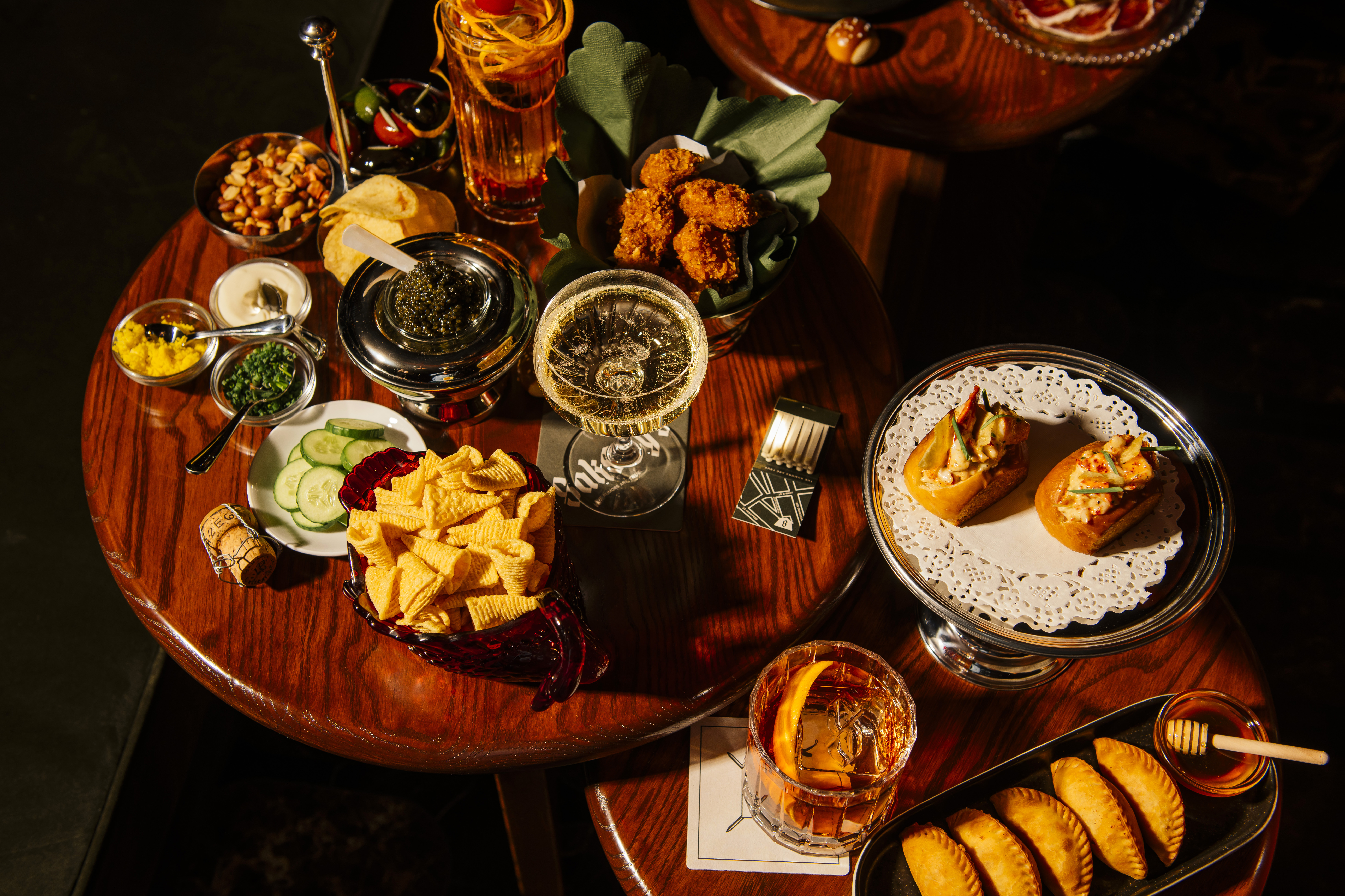a table topped with plates of food on a plate