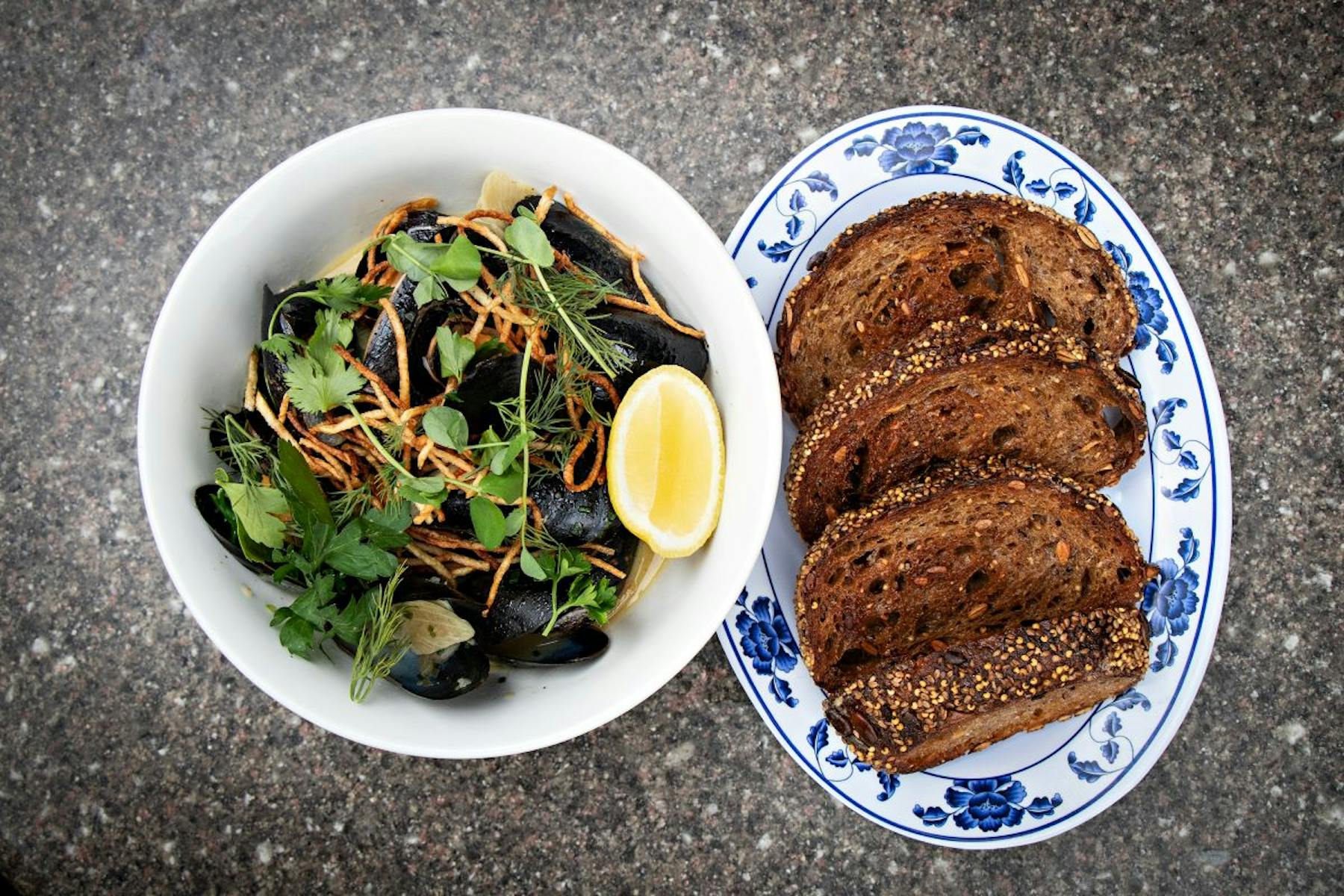 a bowl of food on a plate