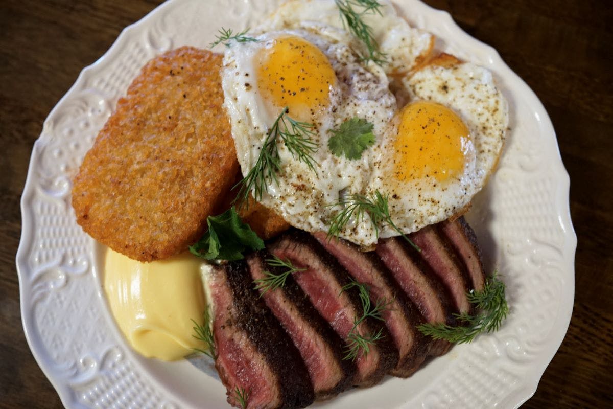 a plate of food on a table