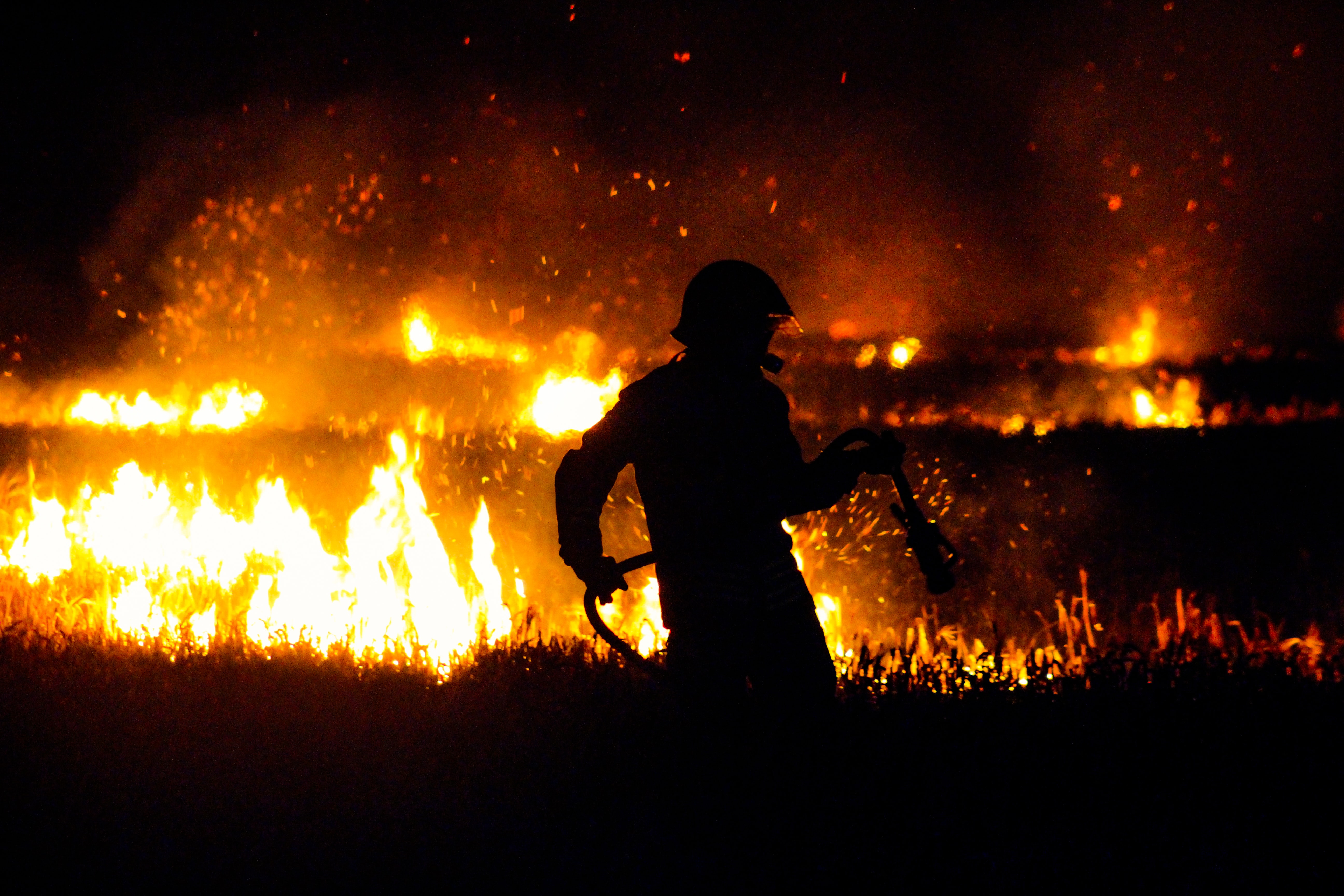 a man that is on fire