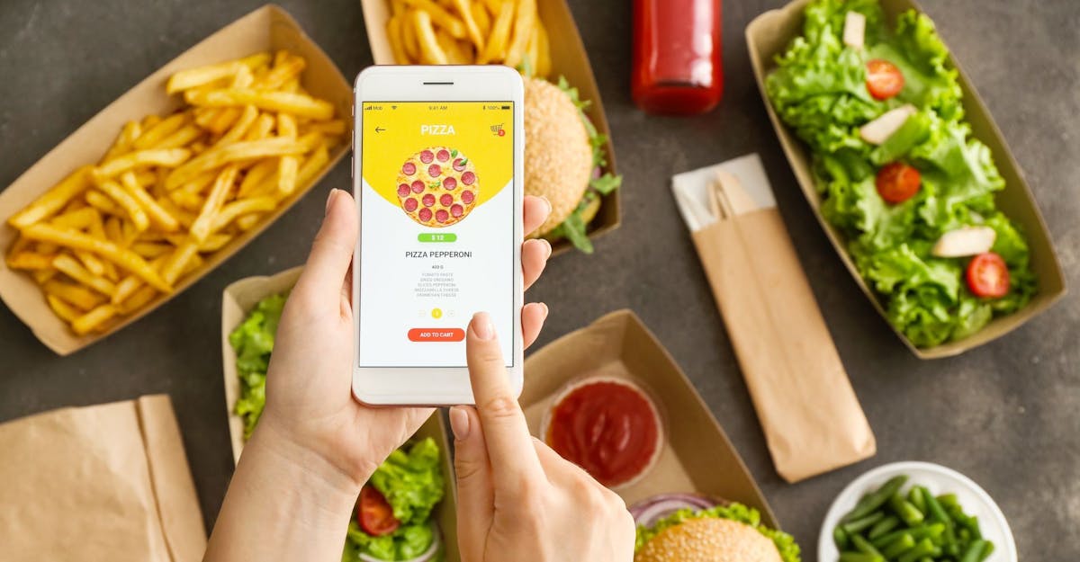a person ordering on a phone
