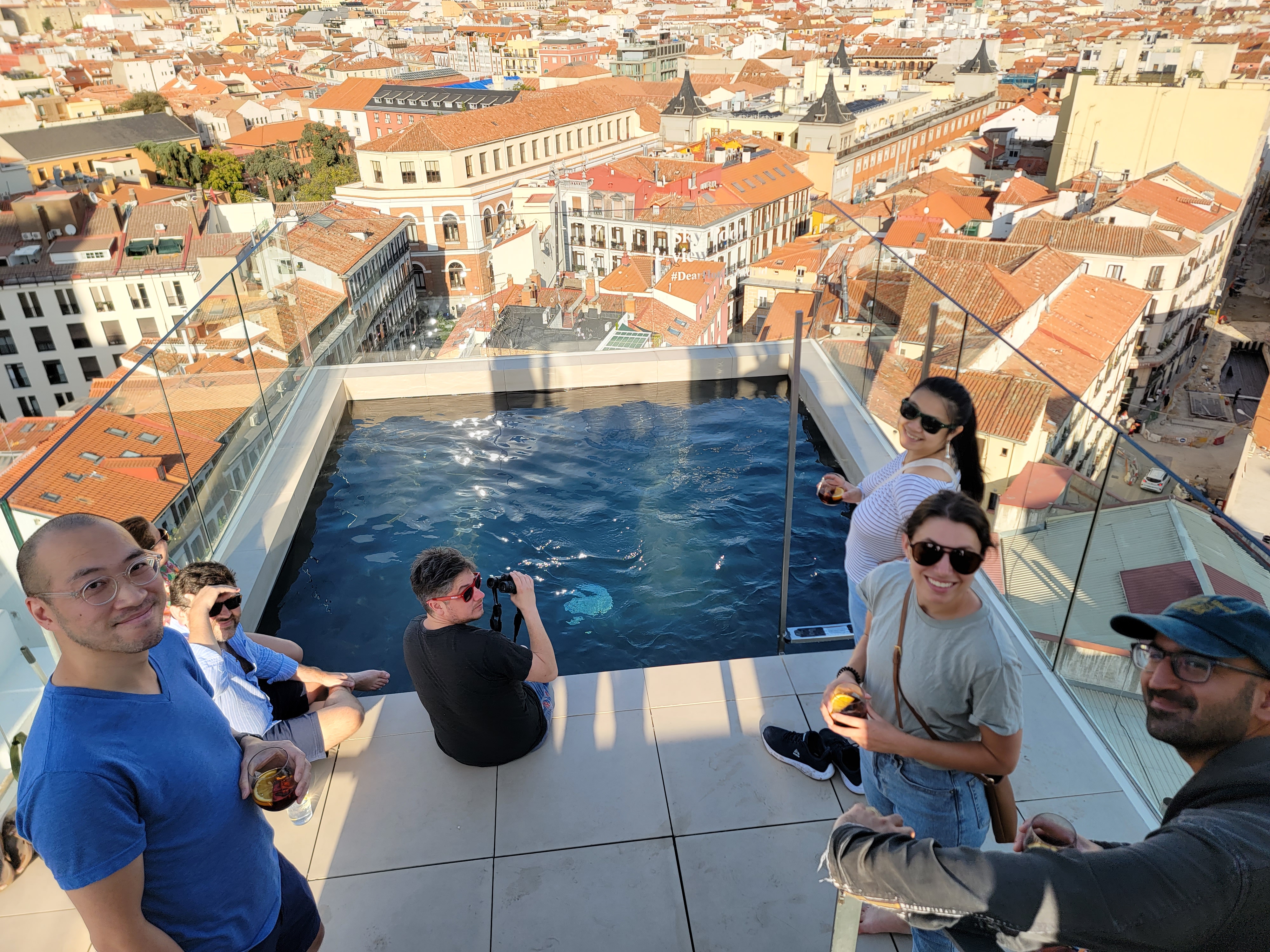 Alfred Sung et al. in a pool of water