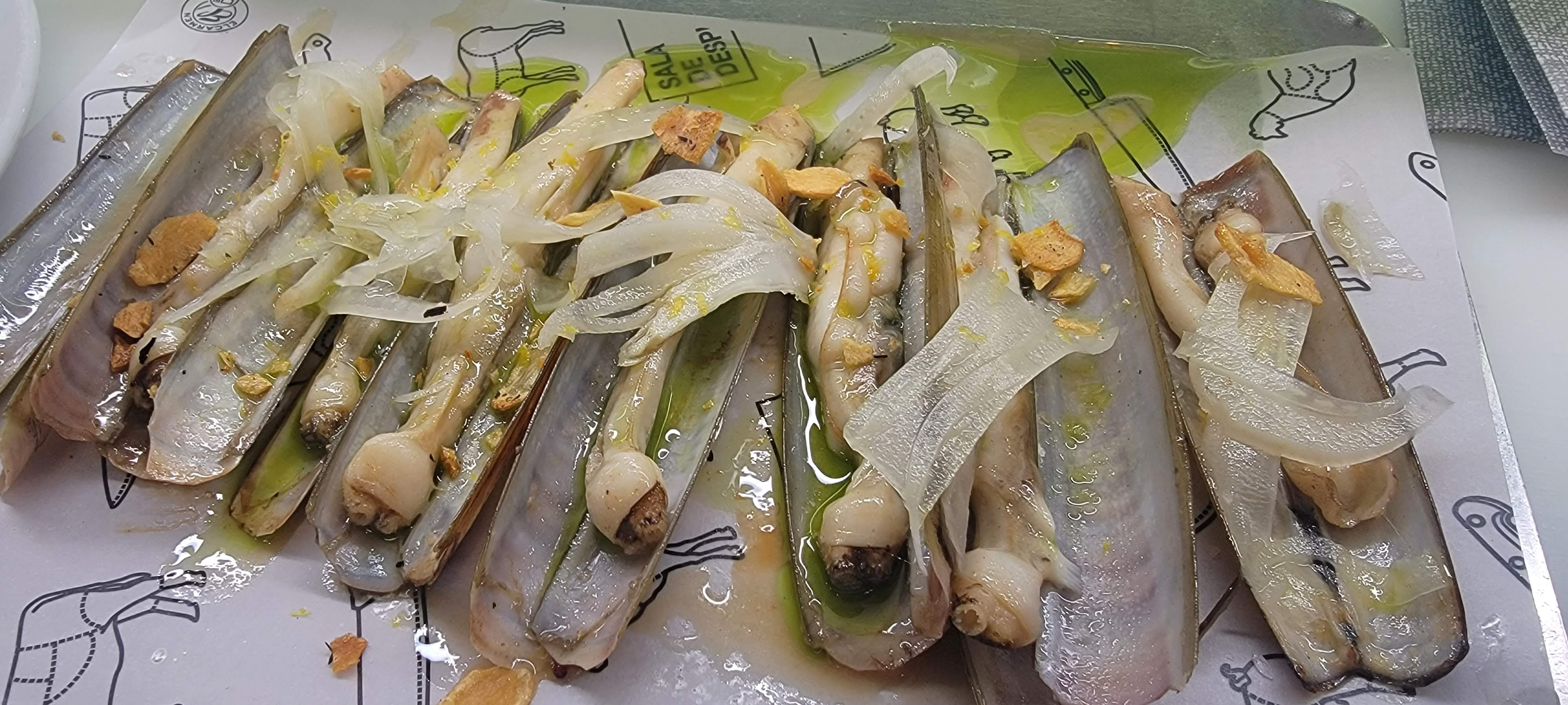 a plate of food with a knife