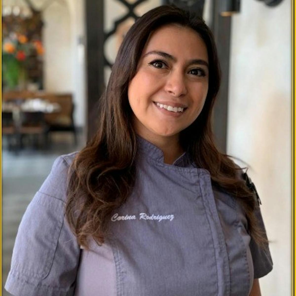 a woman smiling for the camera