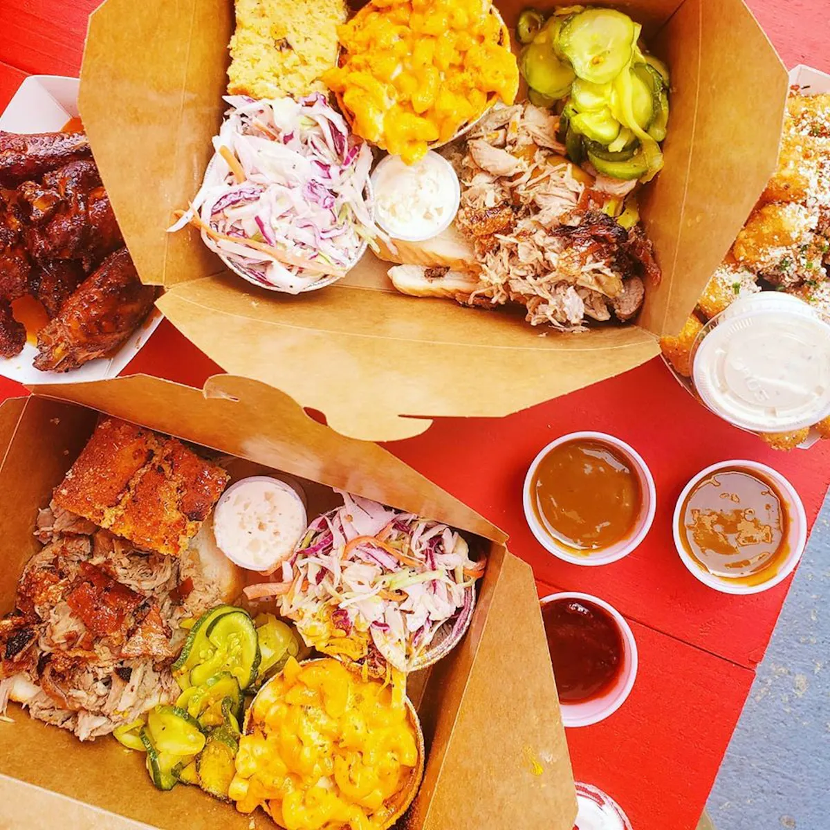 a table topped with different types of food