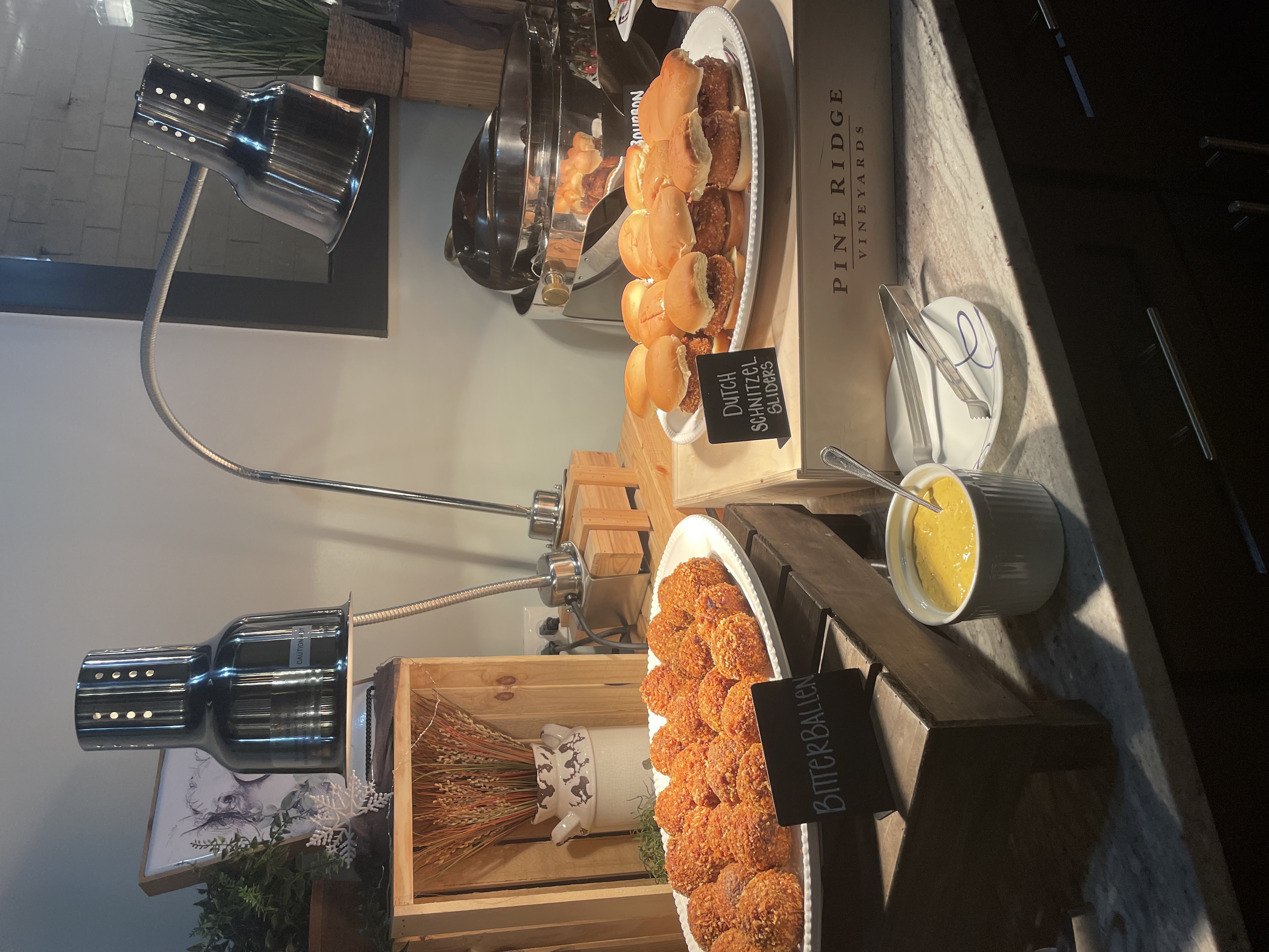 a table full of food sitting on a counter
