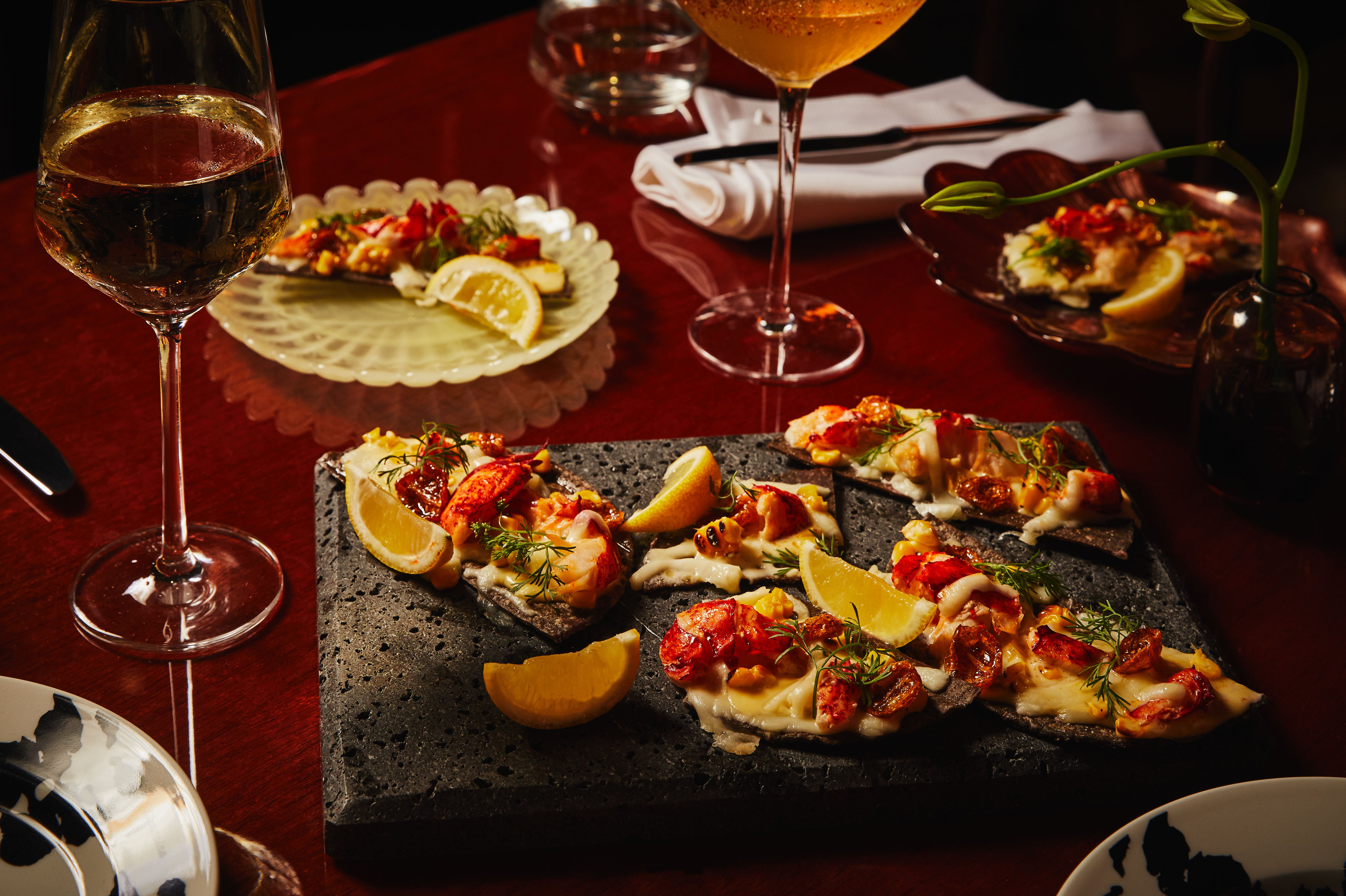 food on a stone plate