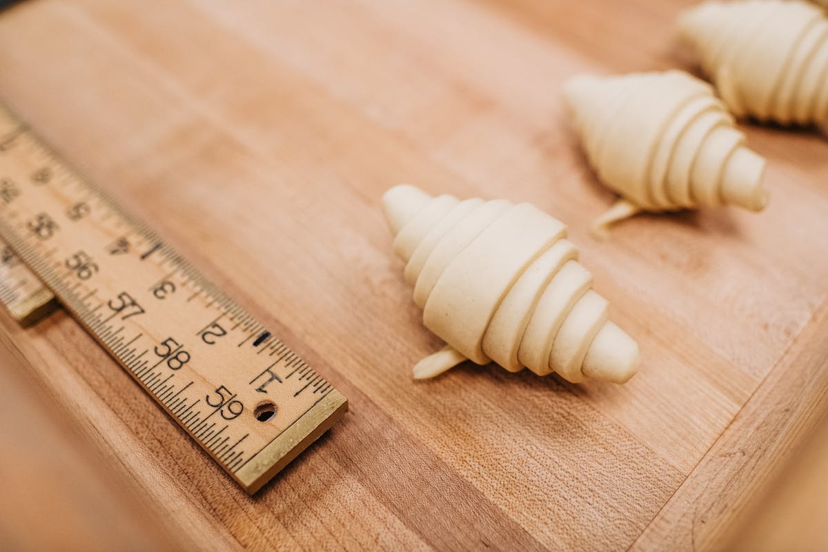 shaped dough on a table