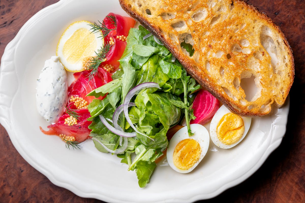 a plate of food on a table