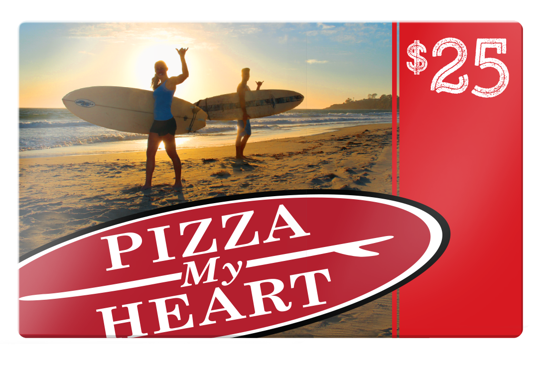 $25 Gift Card | Pizza My Heart | Surf-themed California chain for