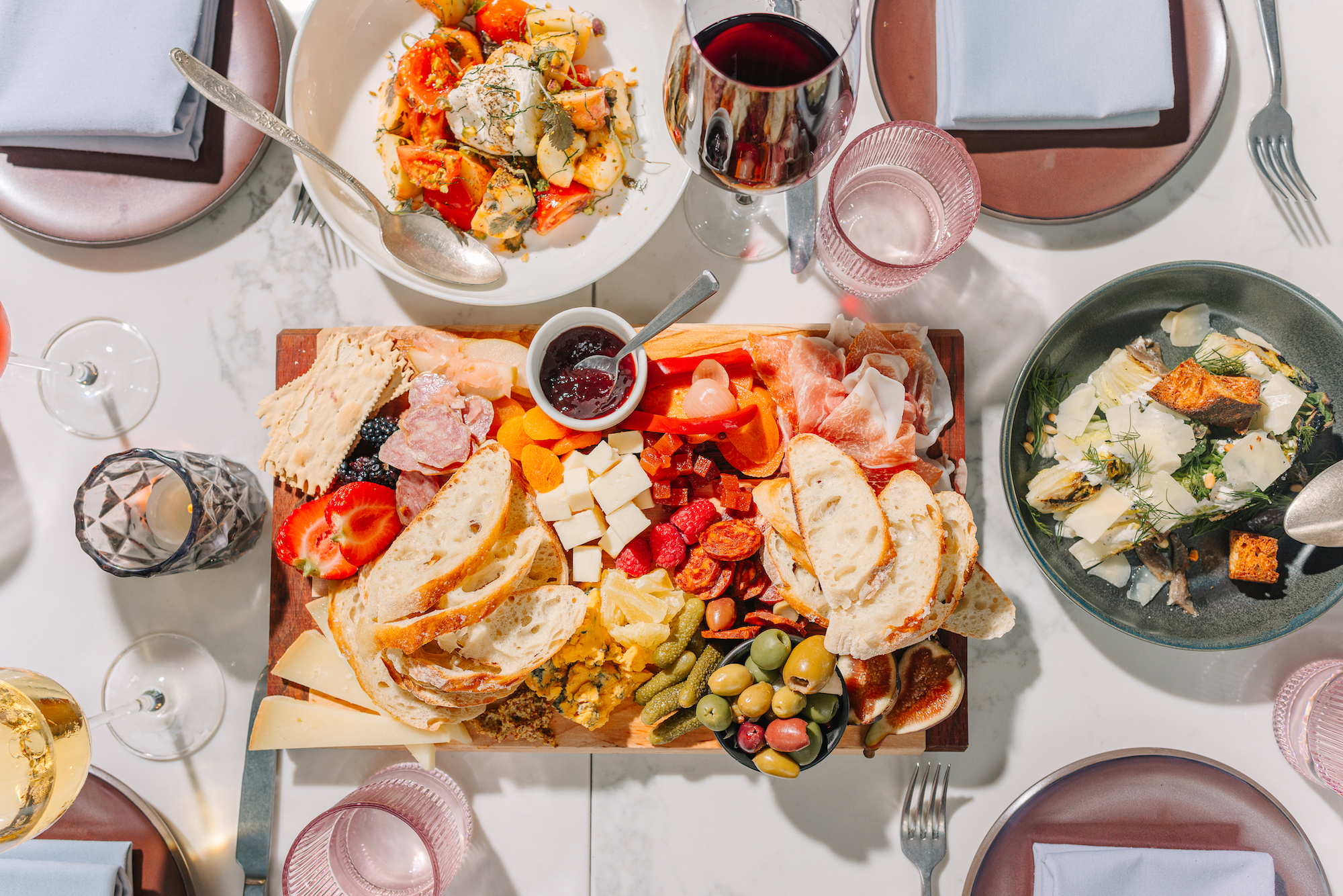 a meat and cheese board at brooklyn winery