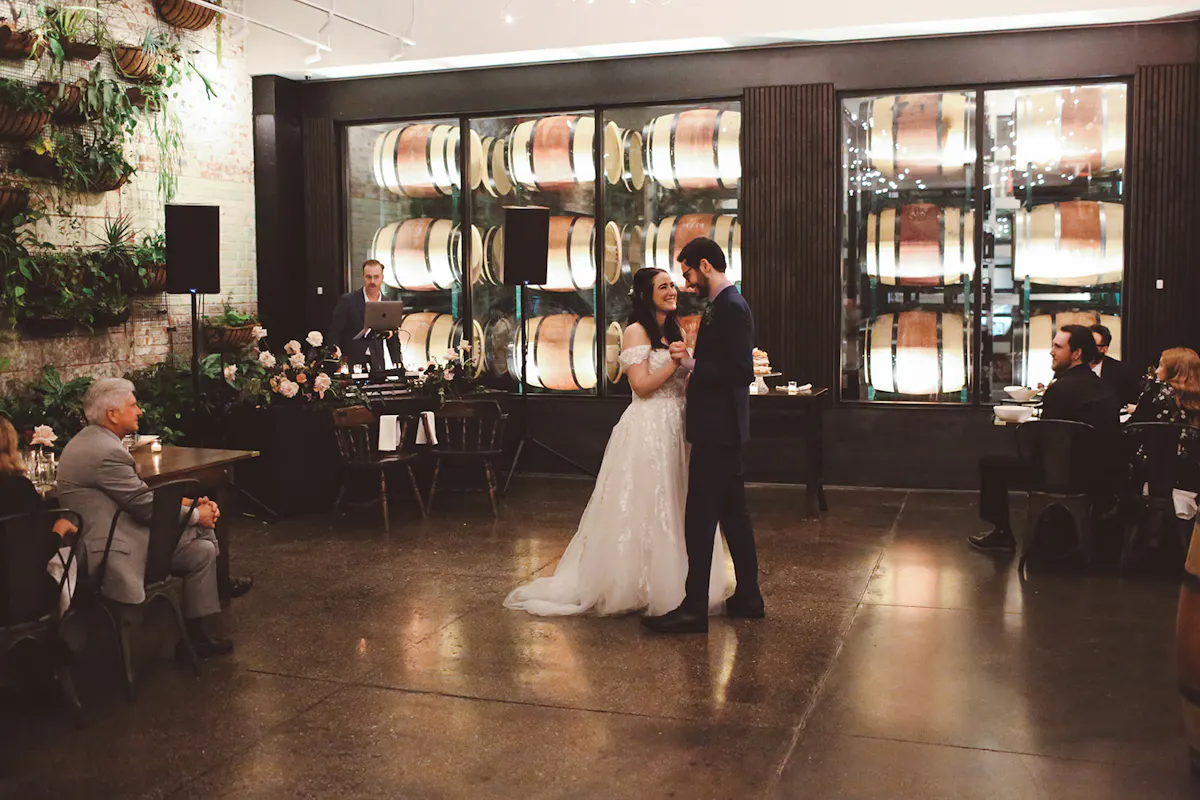Brooklyn Winery - Bride & Groom first Dance in Front of Barrel Room