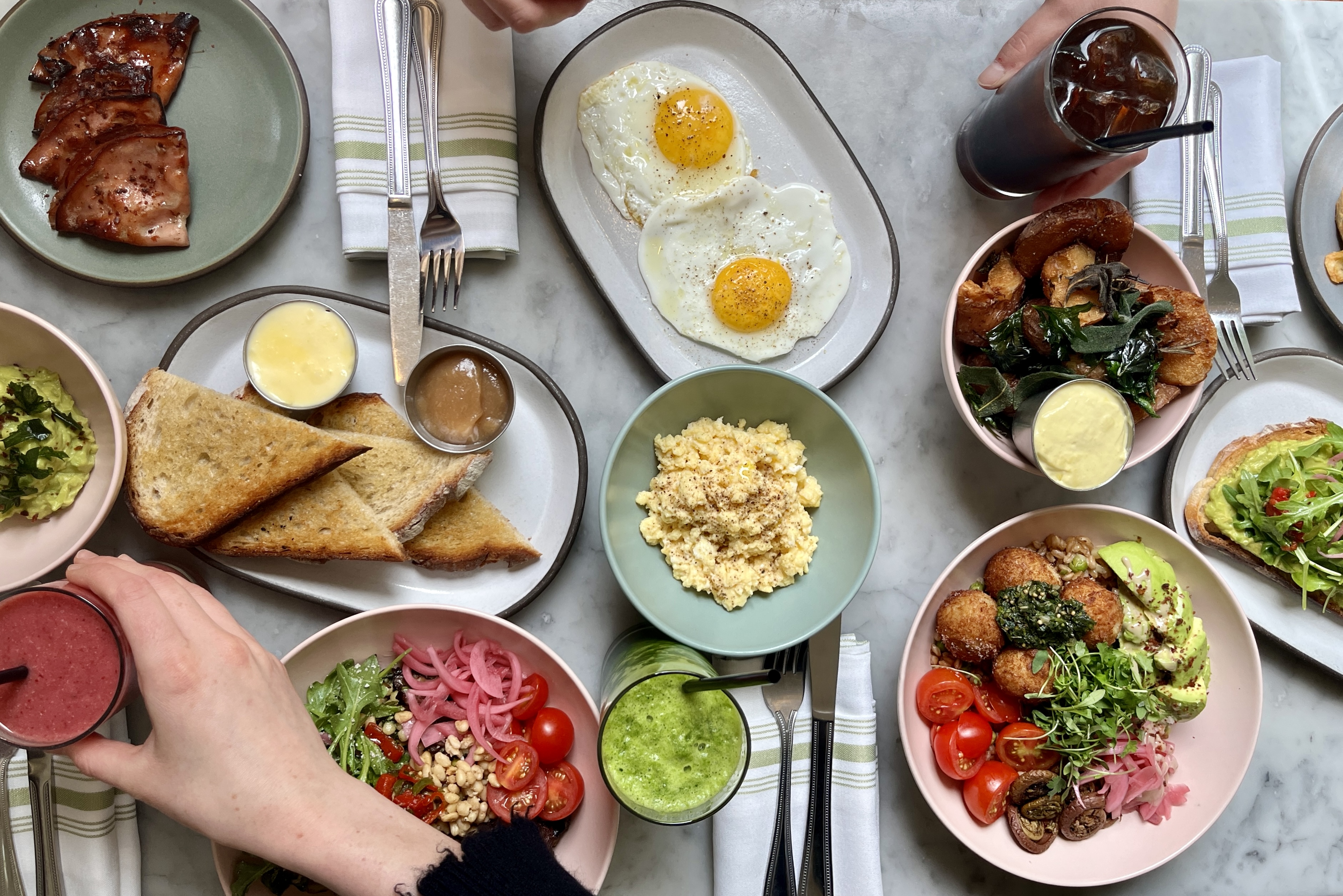 a bunch of food sitting on a table