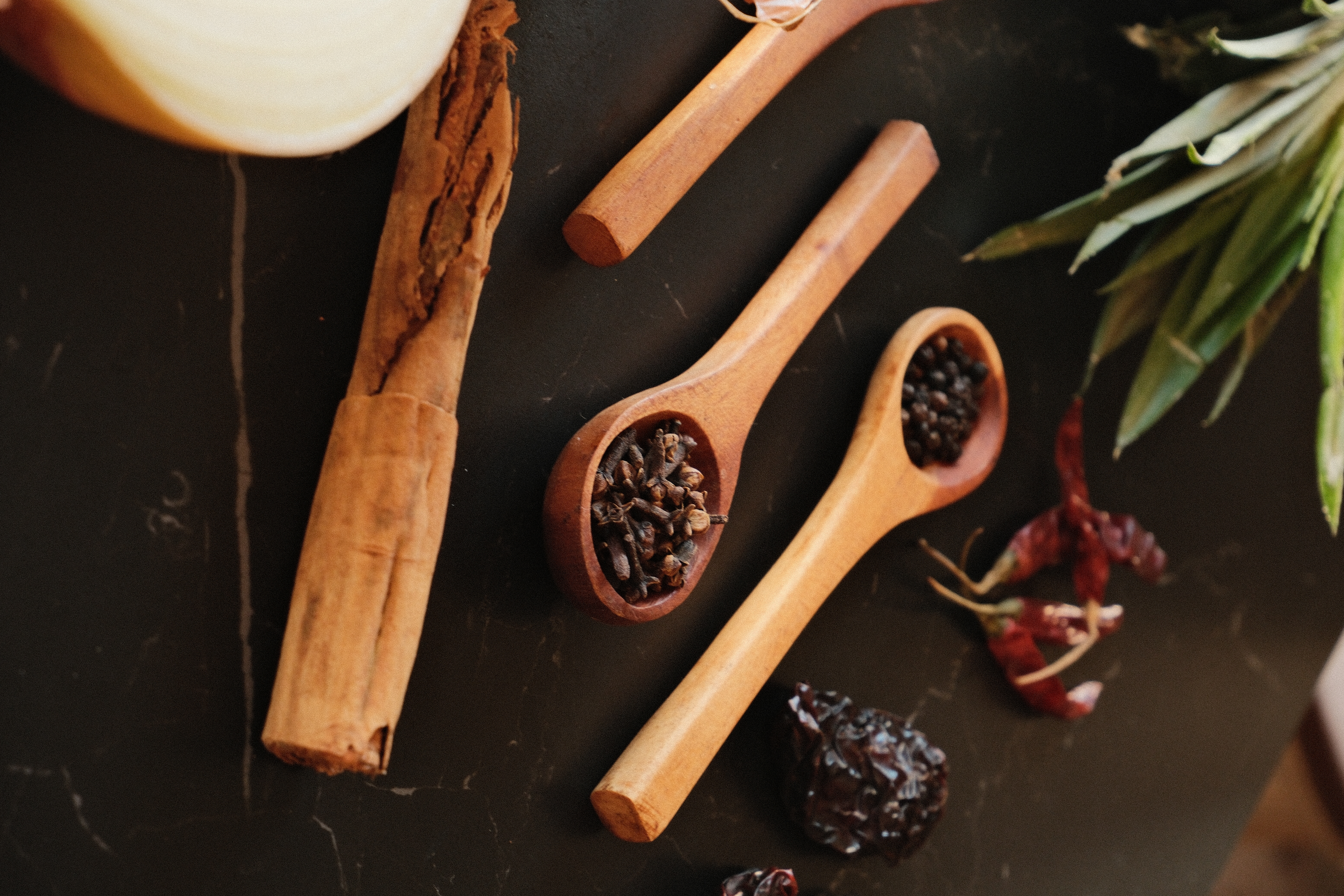 food on a wooden table
