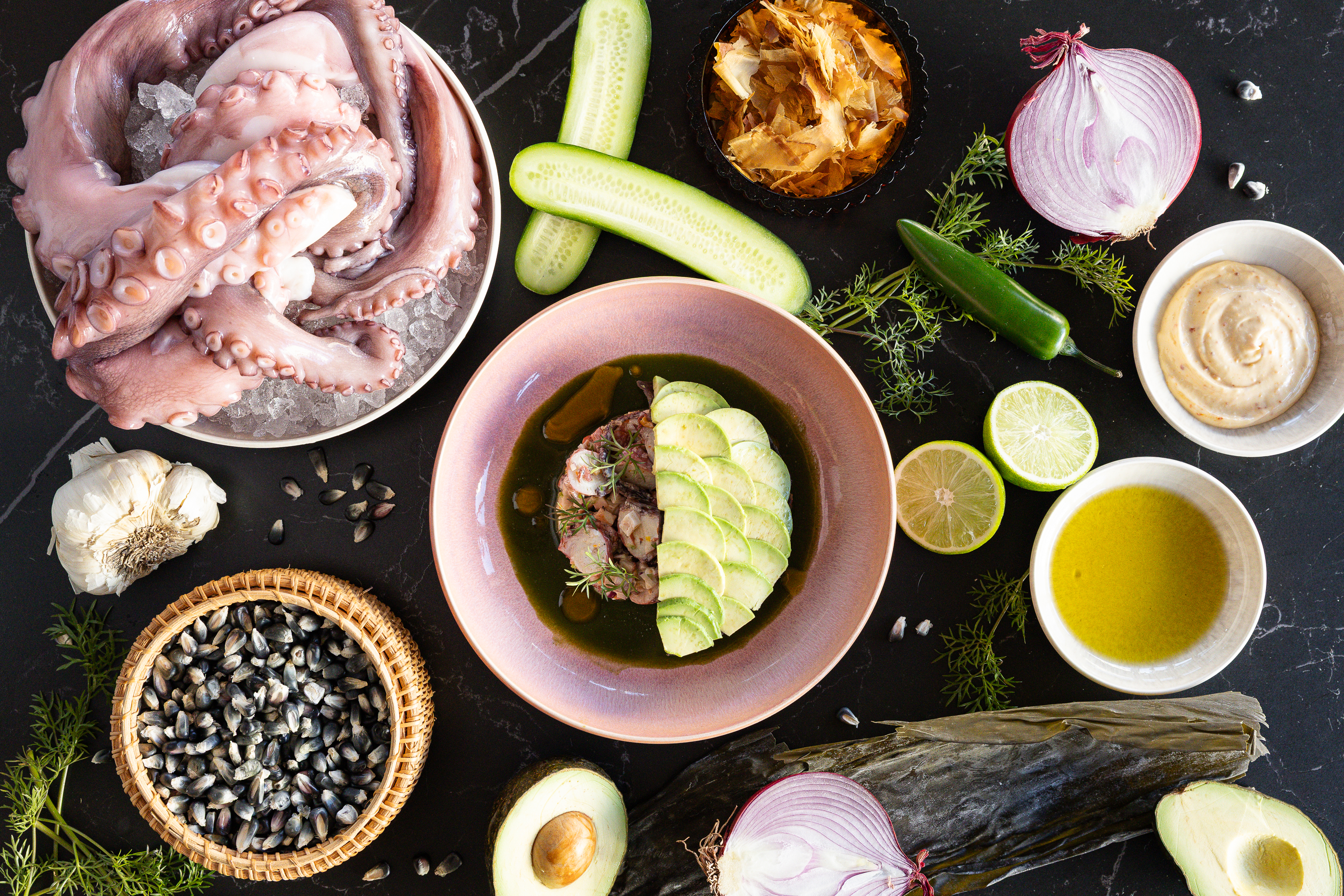 a bowl of food on a plate