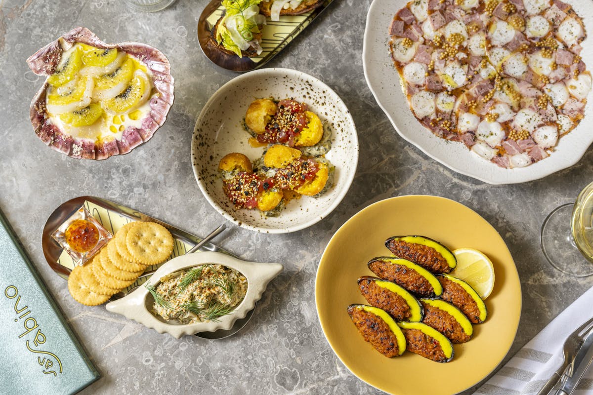 a bunch of food sitting on a table