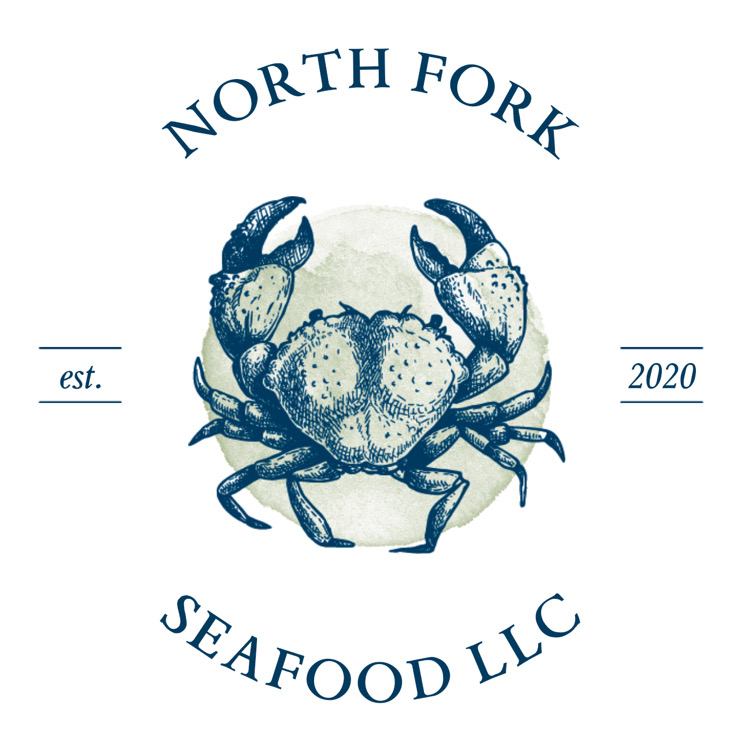 a logo with a crab on it