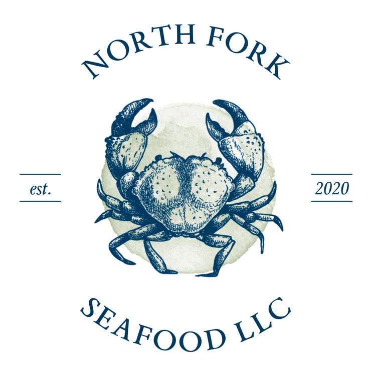 a logo with a crab on it