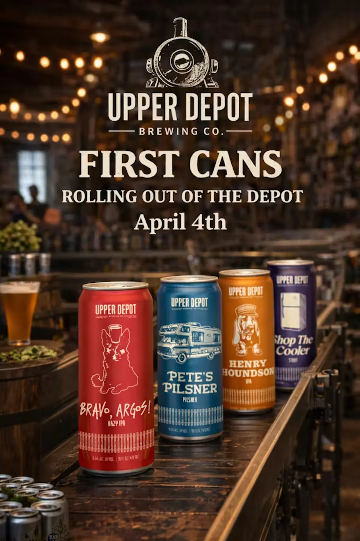 a group of cans on a table