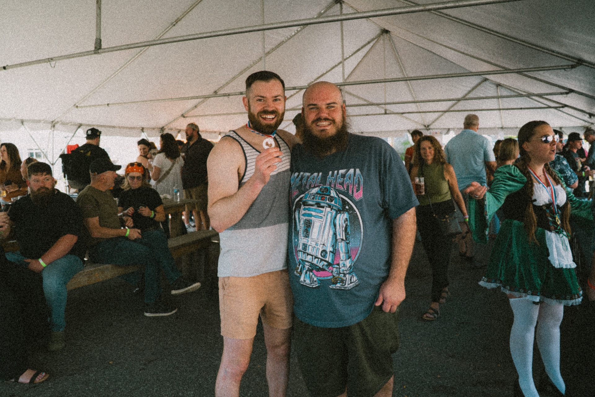 Hudson Oktoberfest event and performers at Upper Depot Brewing Co. in Hudson, New York.