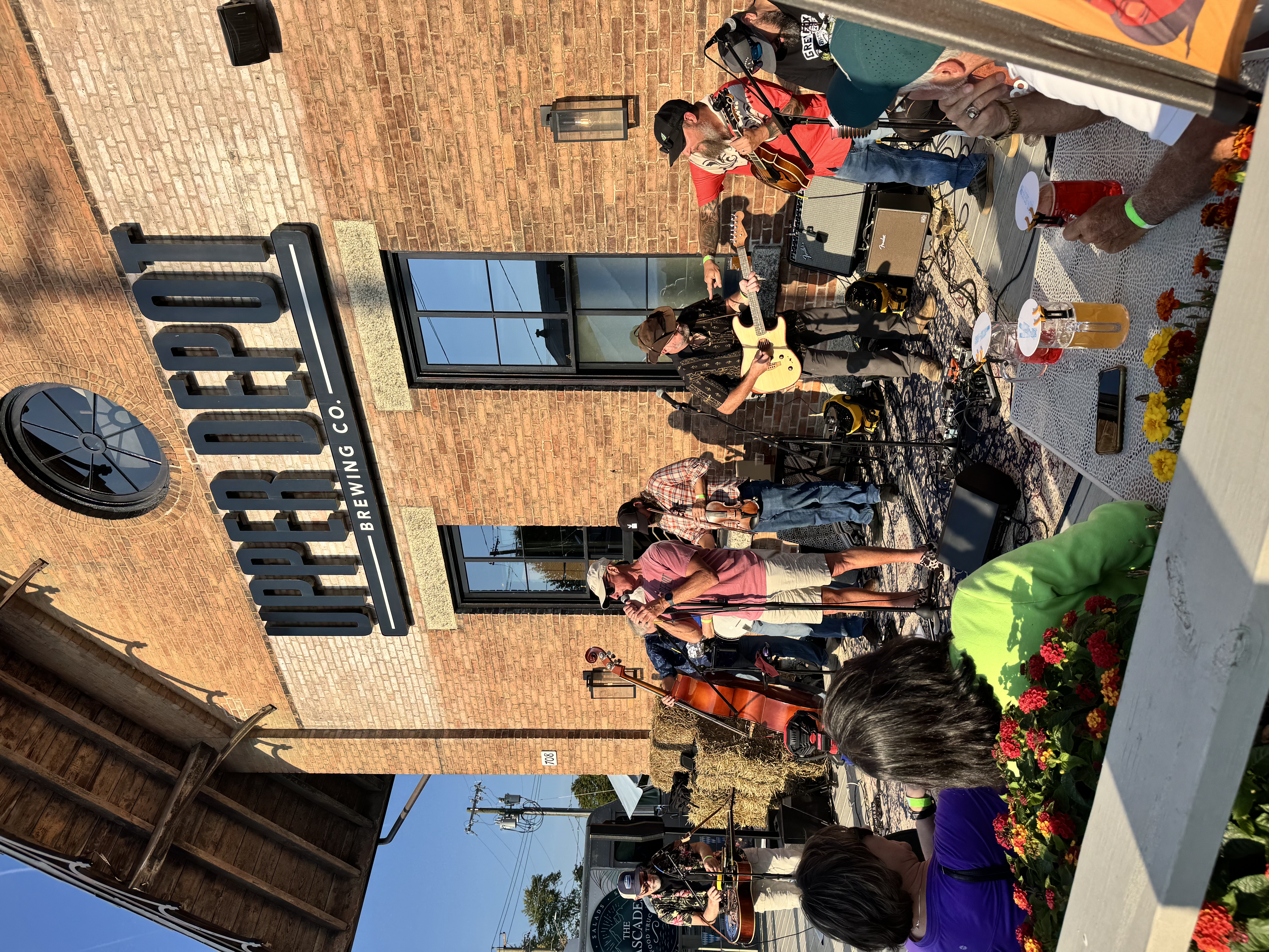 Hudson Oktoberfest event and performers at Upper Depot Brewing Co. in Hudson, New York.