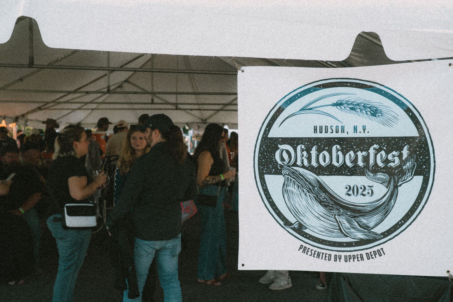 Hudson Oktoberfest event and performers at Upper Depot Brewing Co. in Hudson, New York.