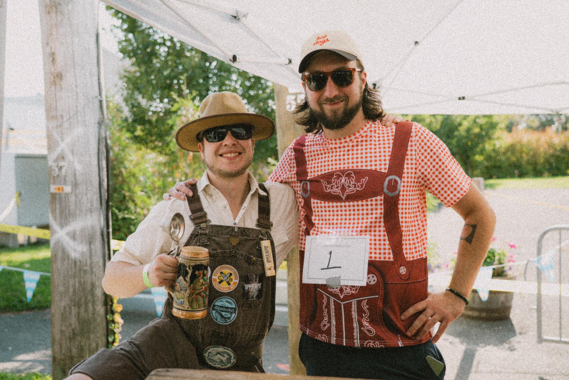 Hudson Oktoberfest event and performers at Upper Depot Brewing Co. in Hudson, New York.