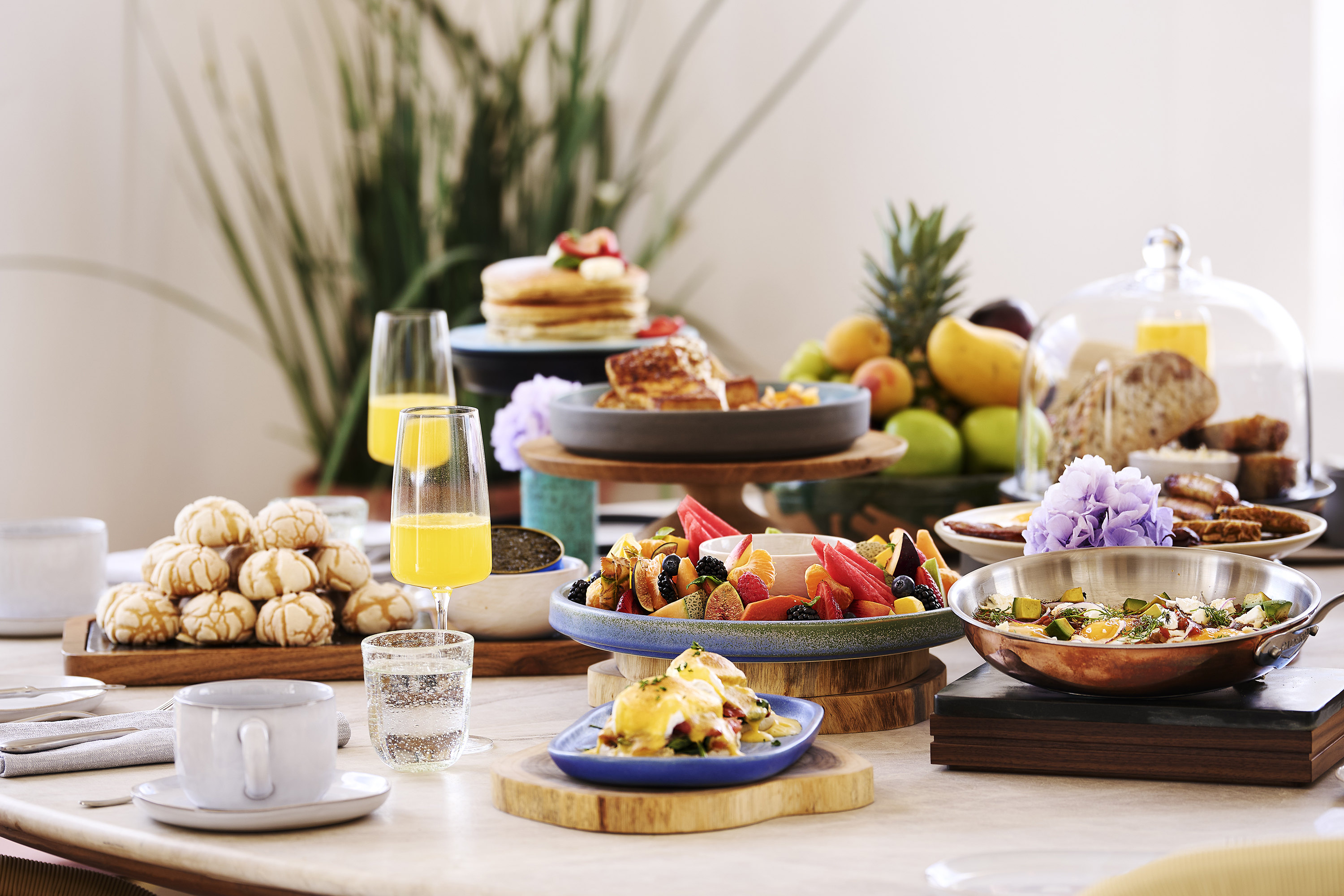 a table topped with plates of food on a plate