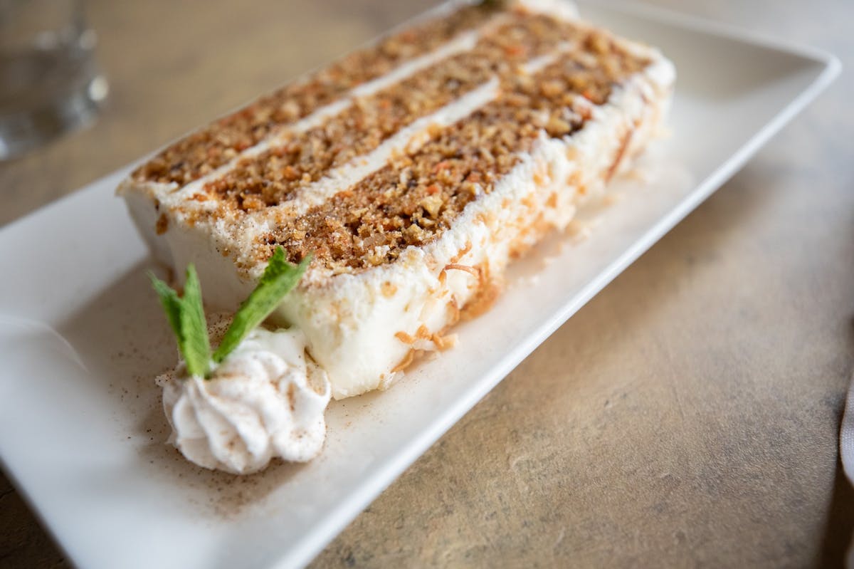 a piece of cake on a plate