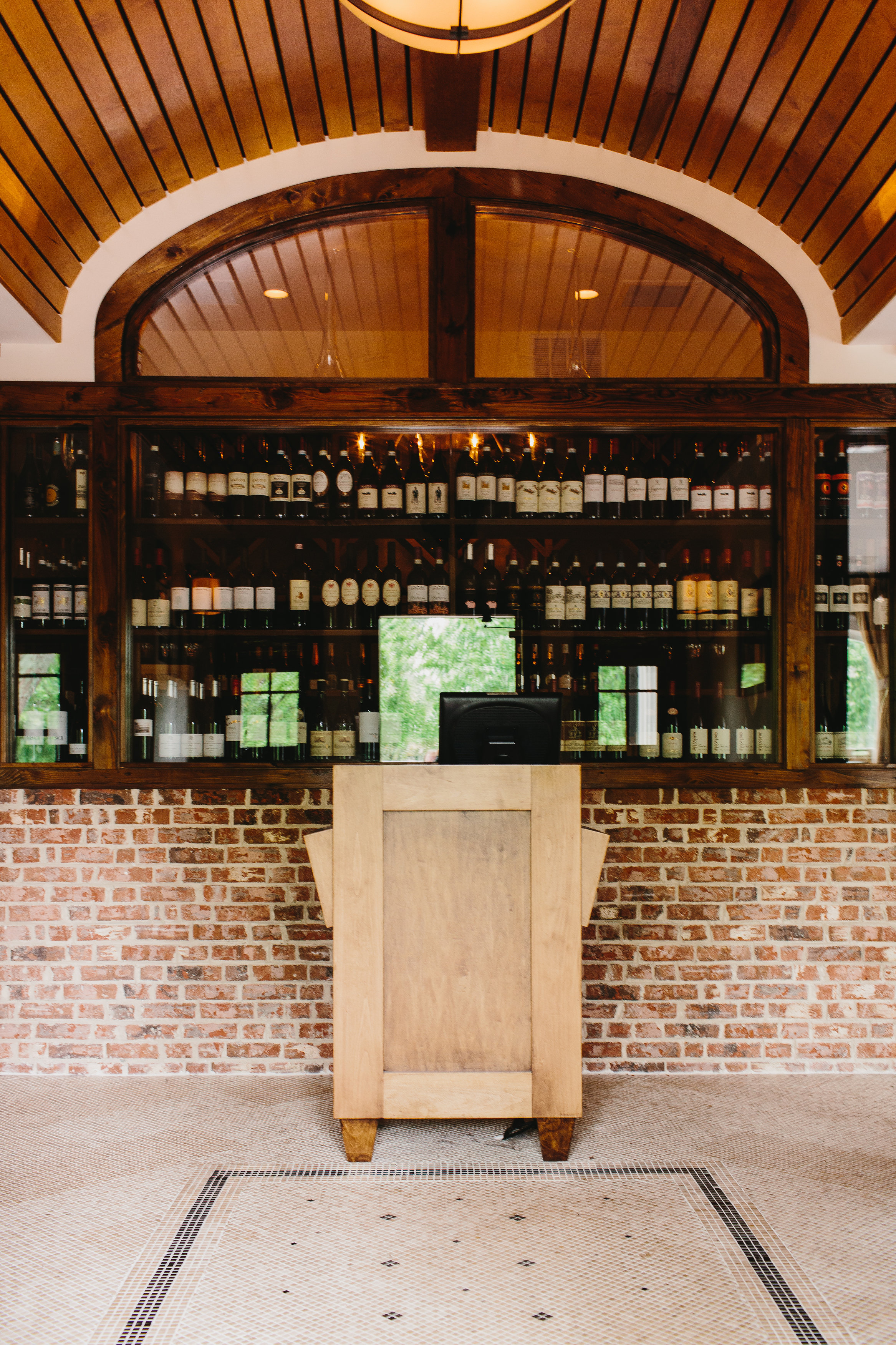 A host stand at a restaurant.