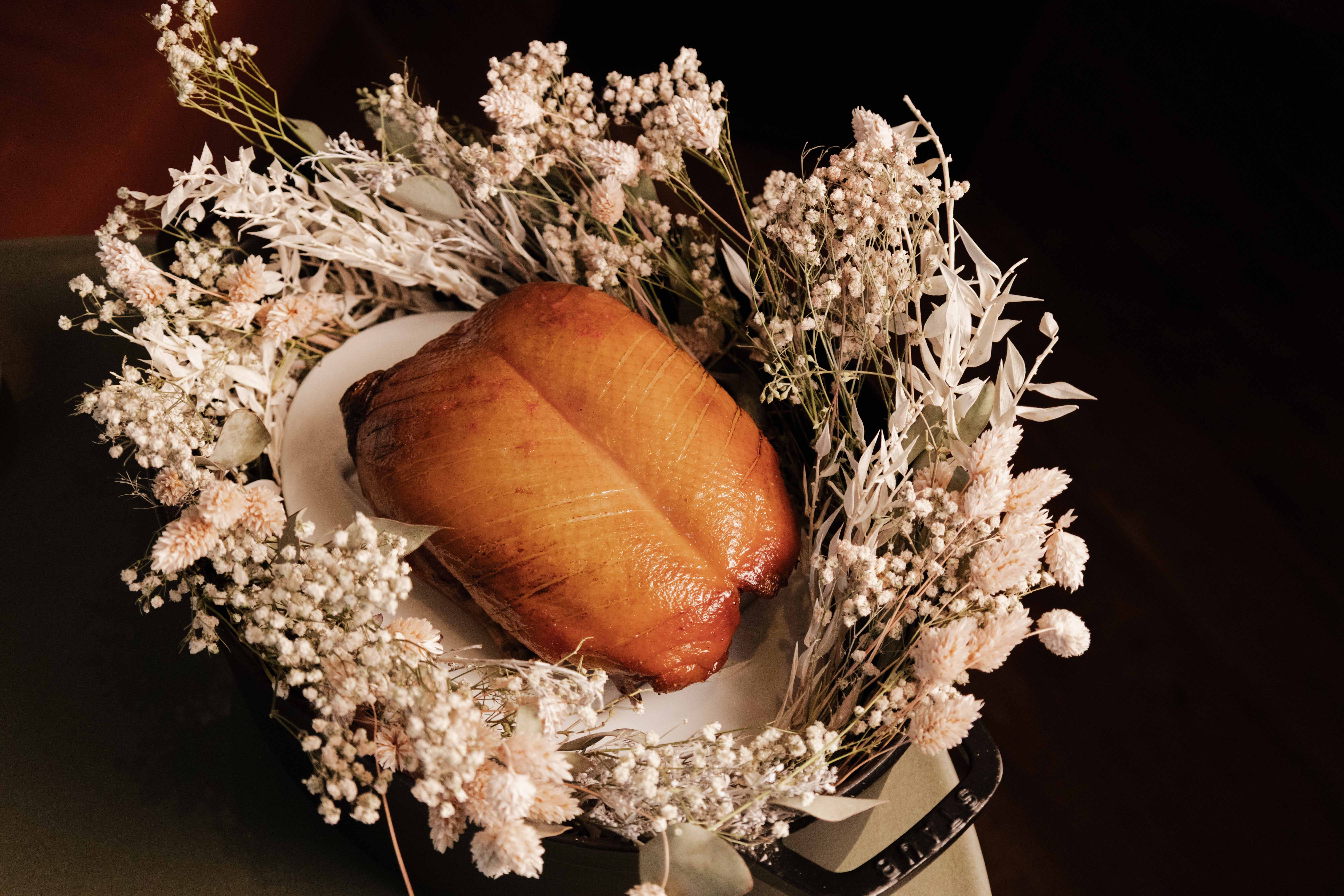 a close up of food