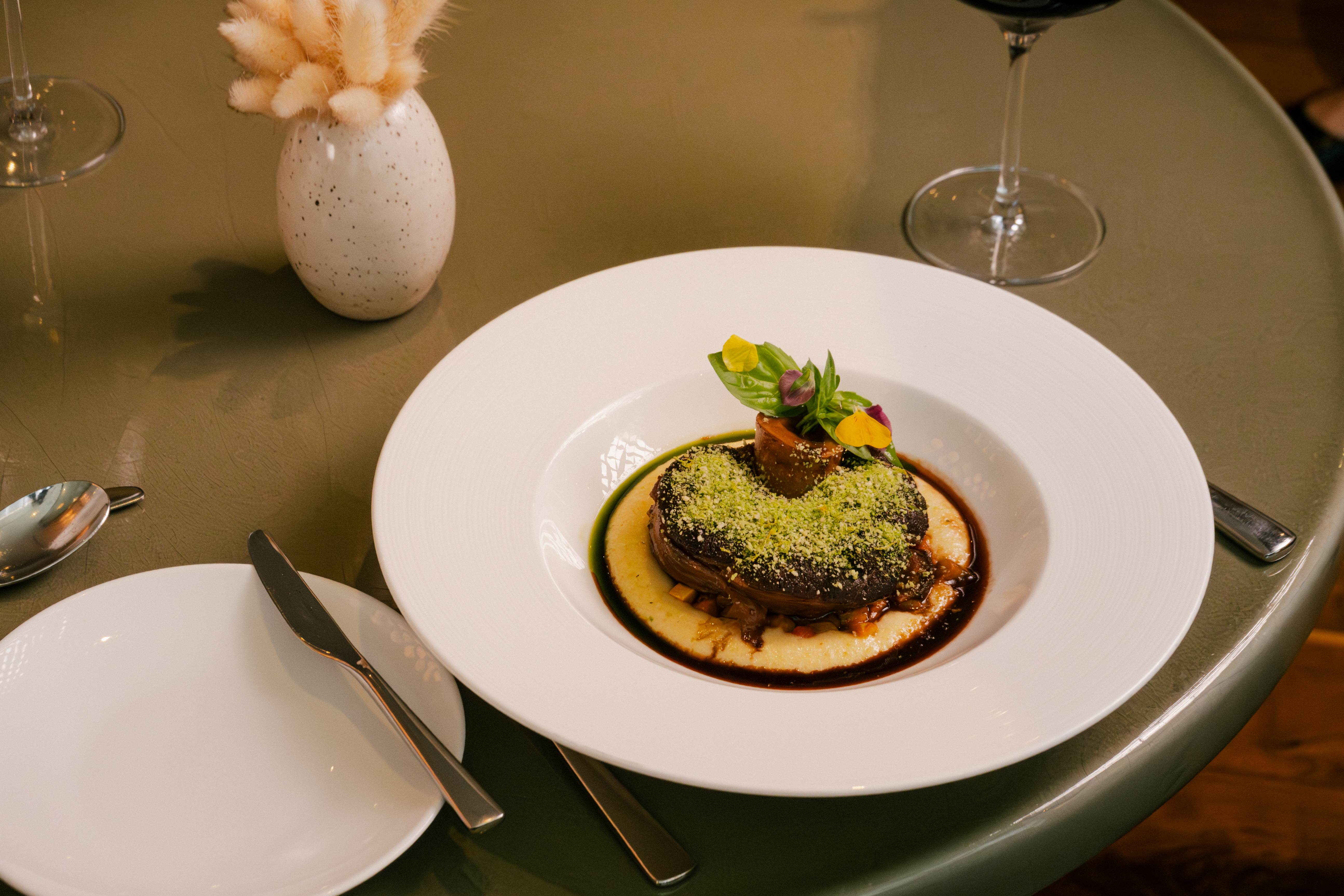 a plate of food on a table