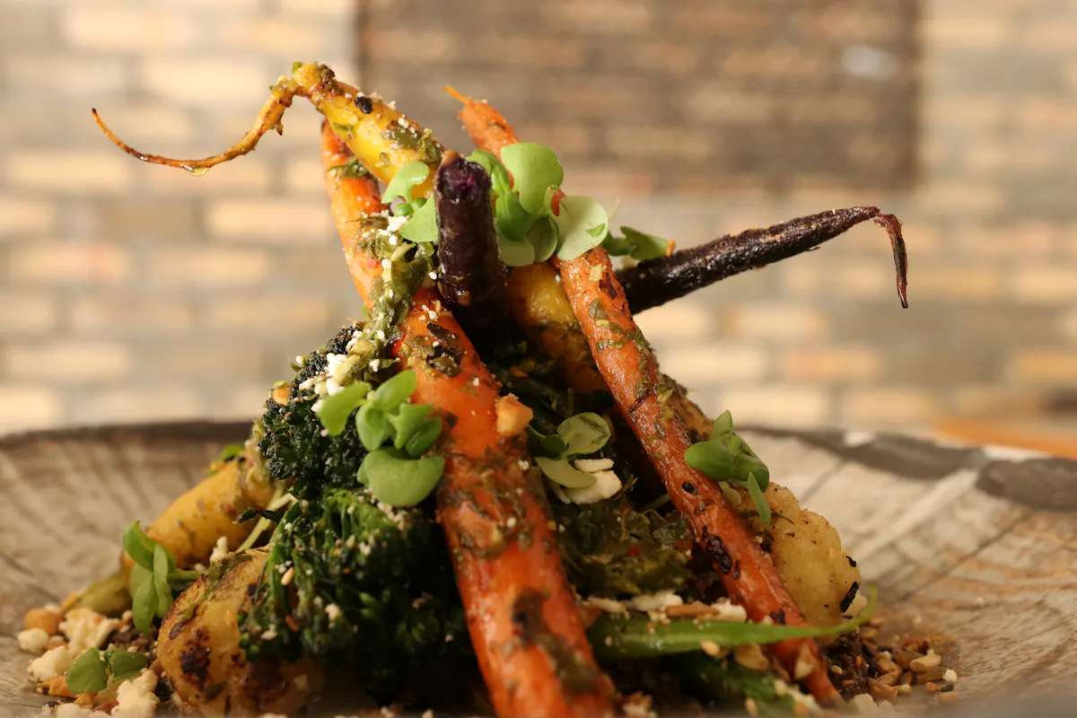 a close up of a plate of food with broccoli