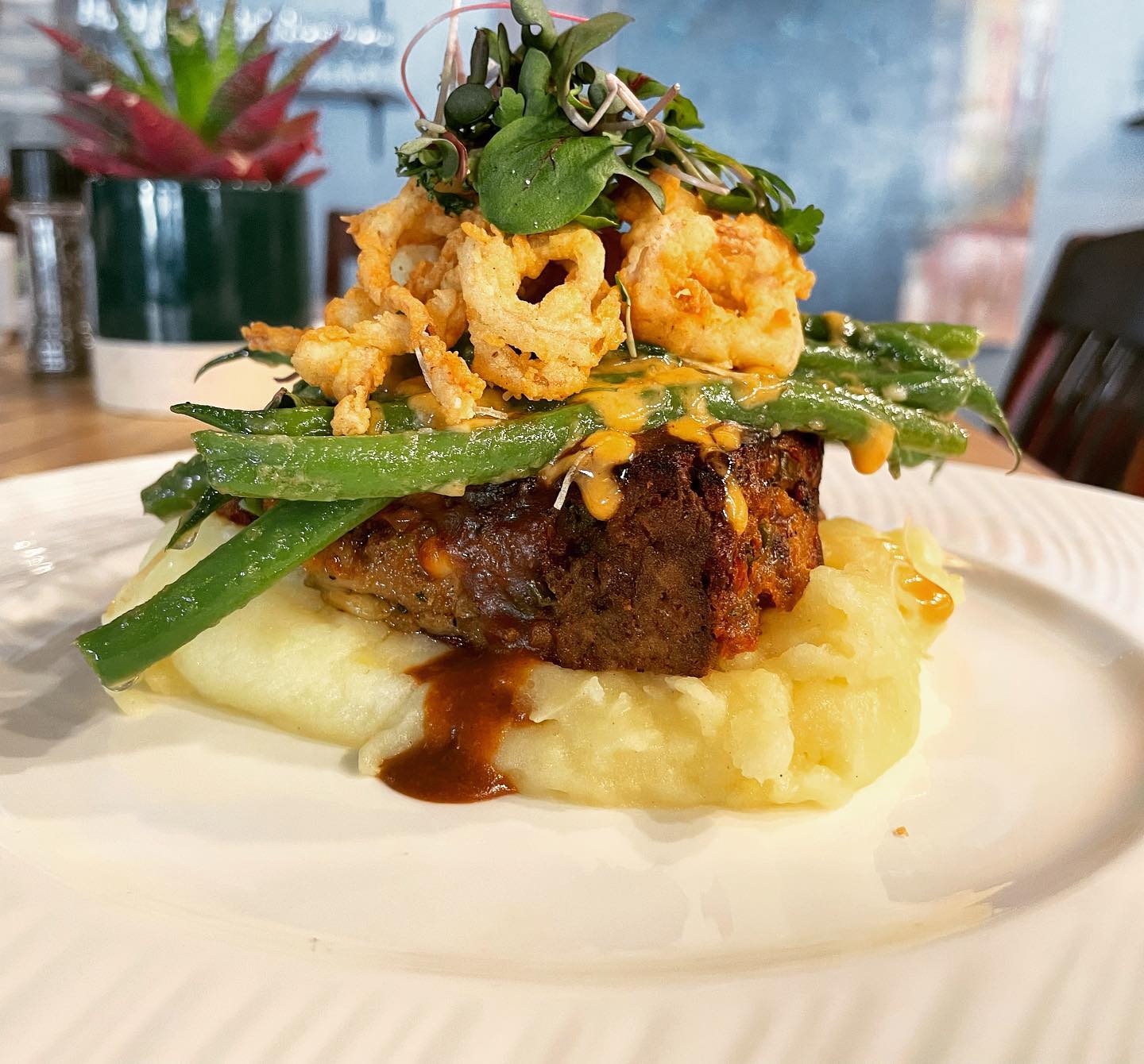 a close up of a plate of food