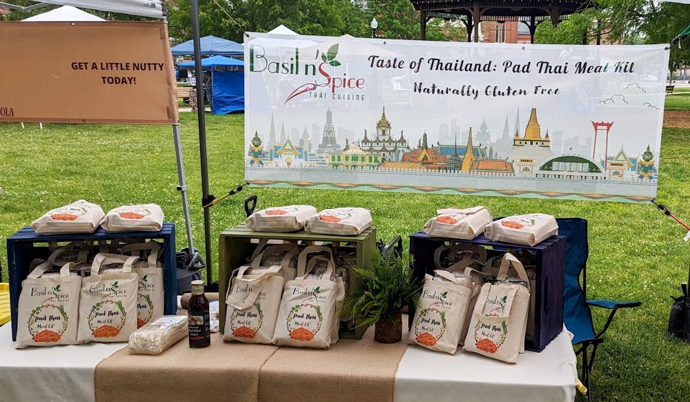 a sign on a picnic table