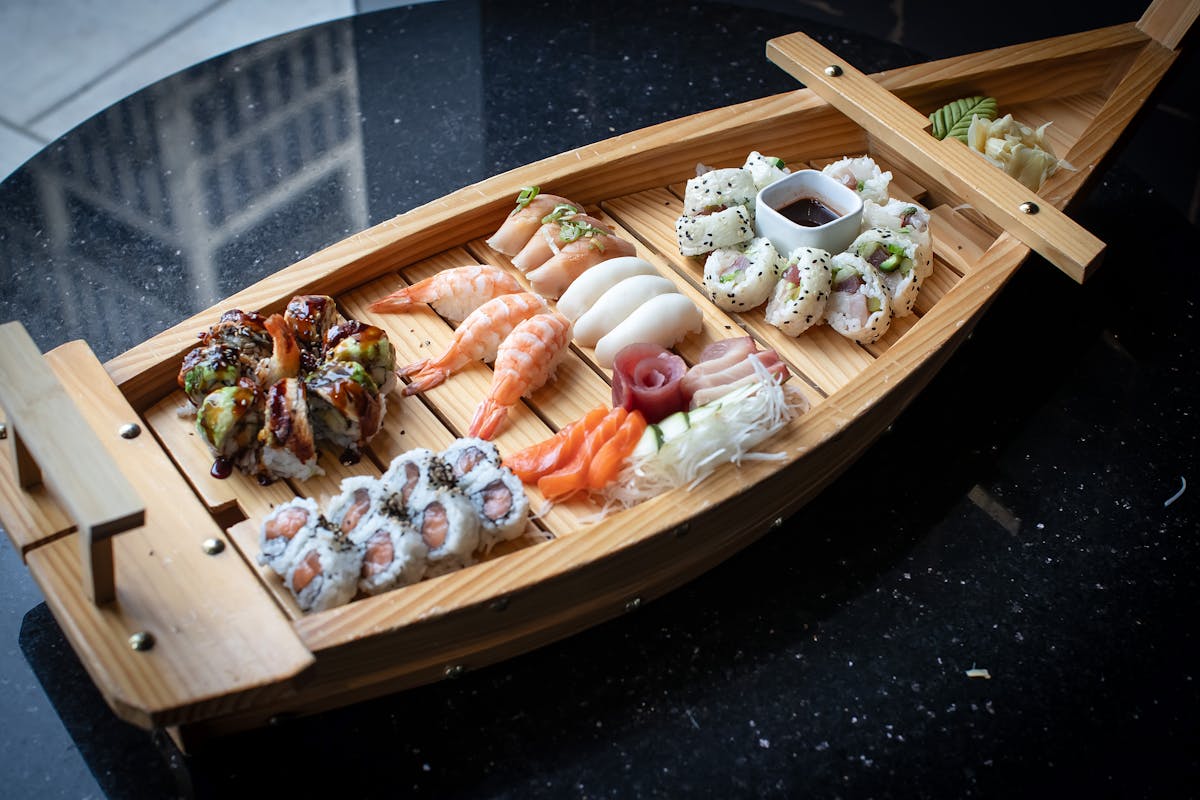 a close up of food on a table