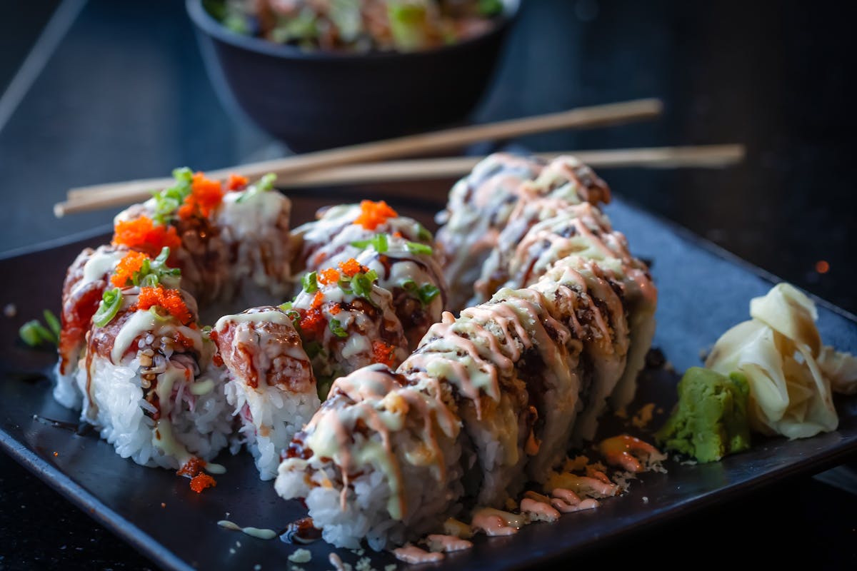 sushi on a table
