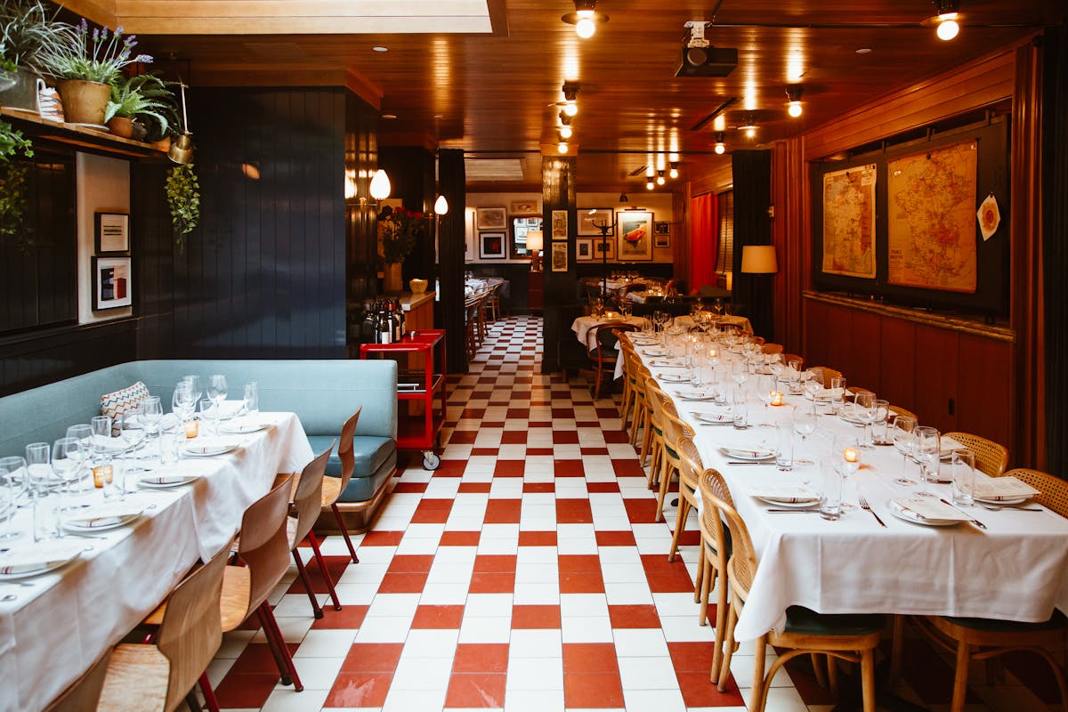 long table in private dining room