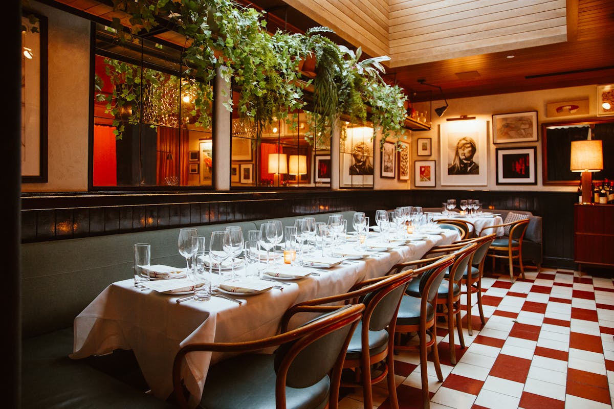 long table in private dining room
