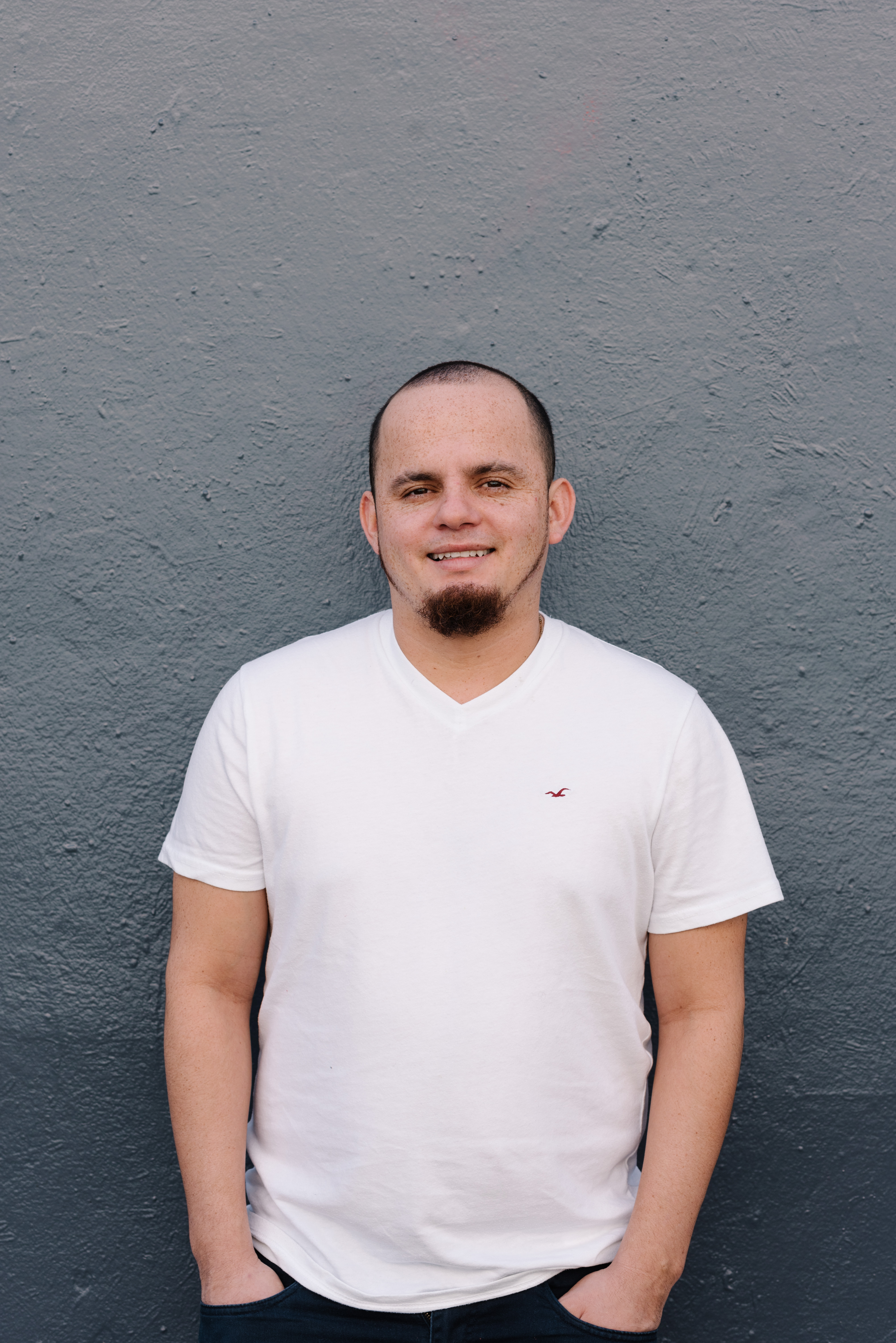 a man in a white shirt