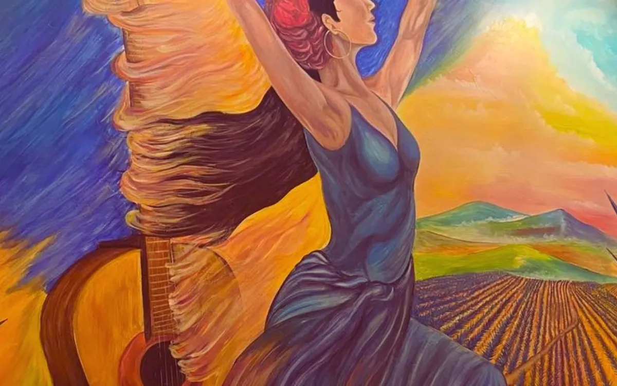 a painting of a woman