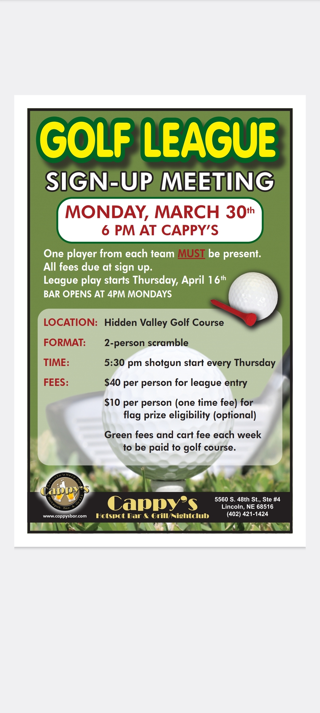 a poster for a golf course