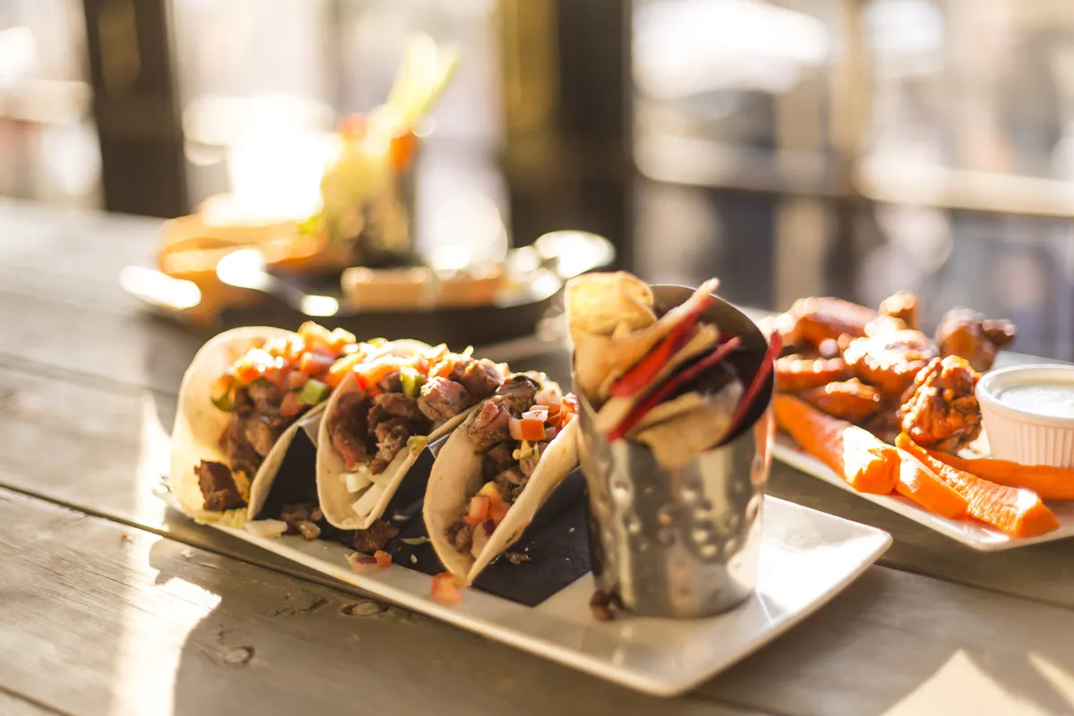 a tray of food on a table
