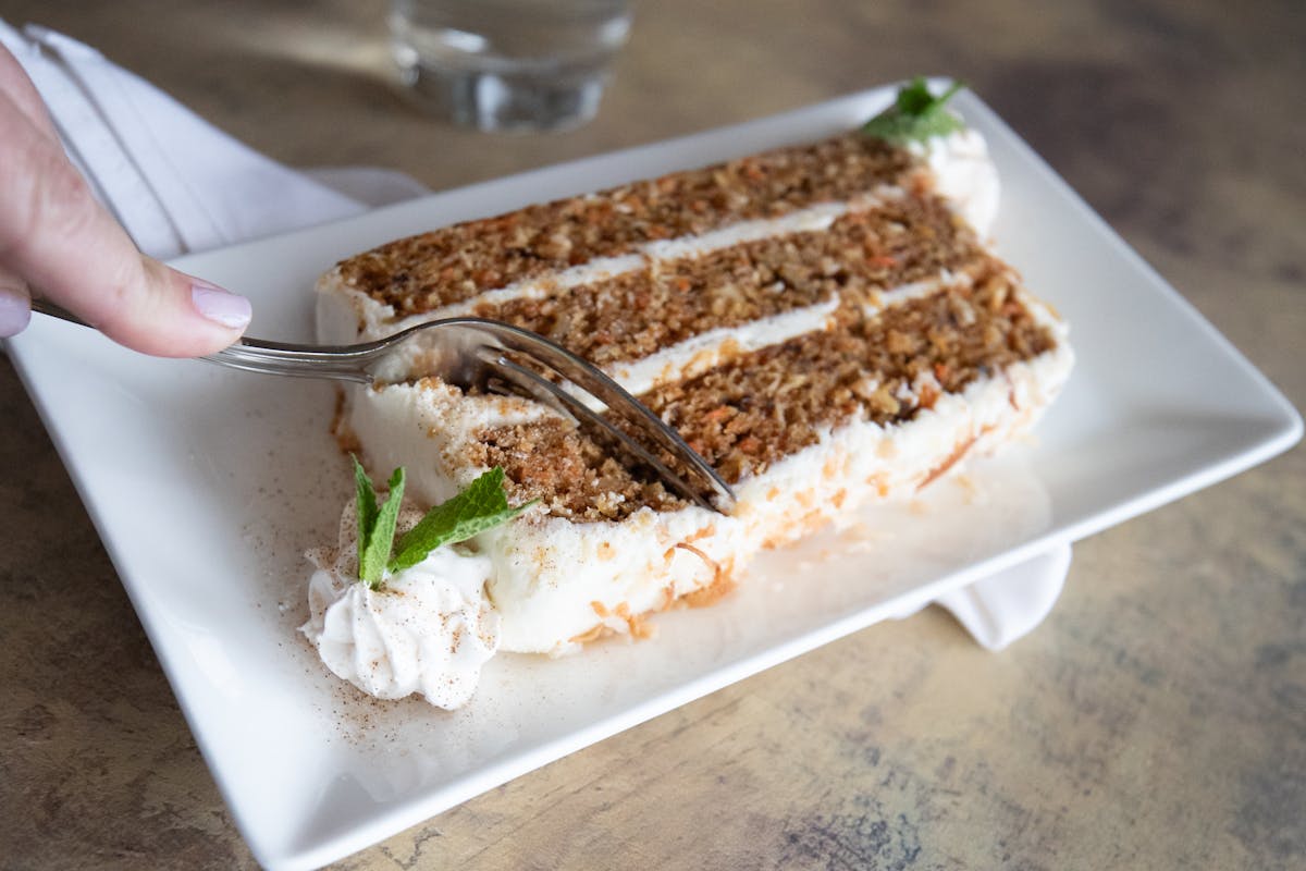 a piece of cake on a plate