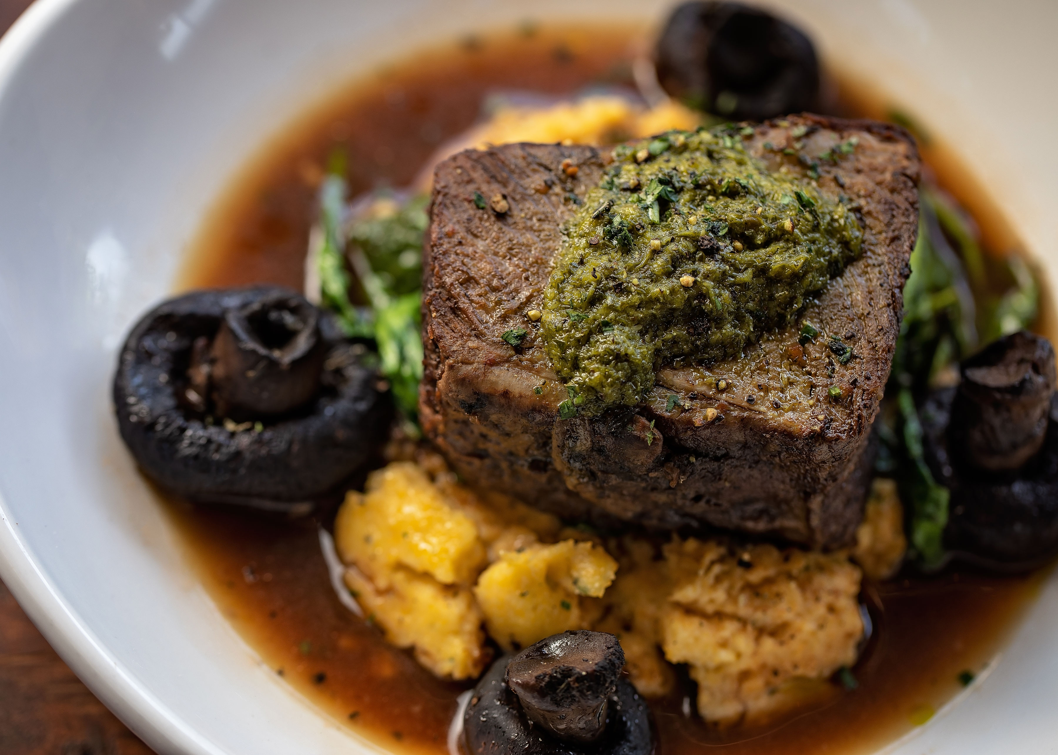 a close up of a plate of food