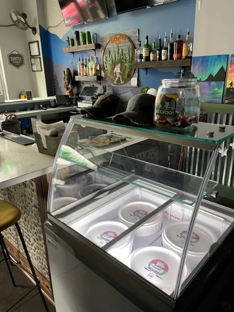 a glass display case