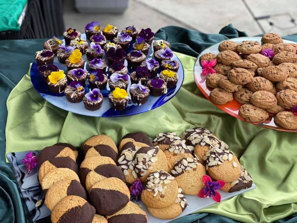 a bunch of food sitting on a table