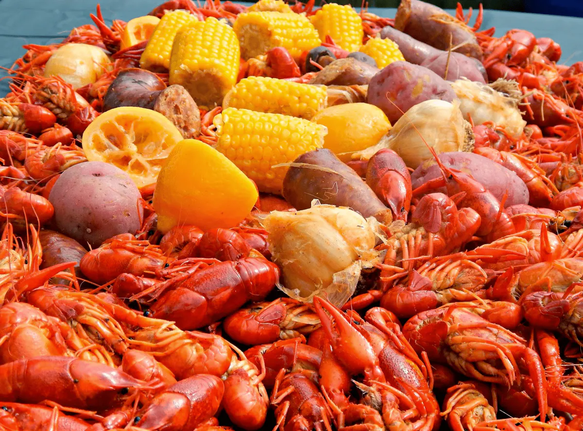 a pile of food