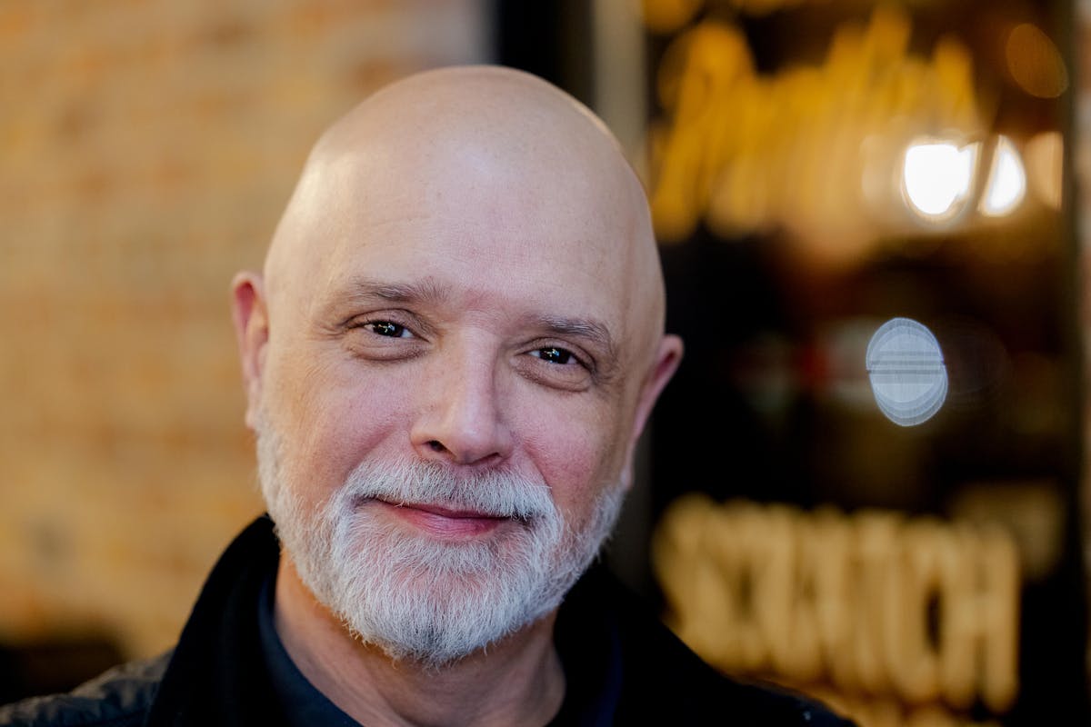 a man looking at the camera